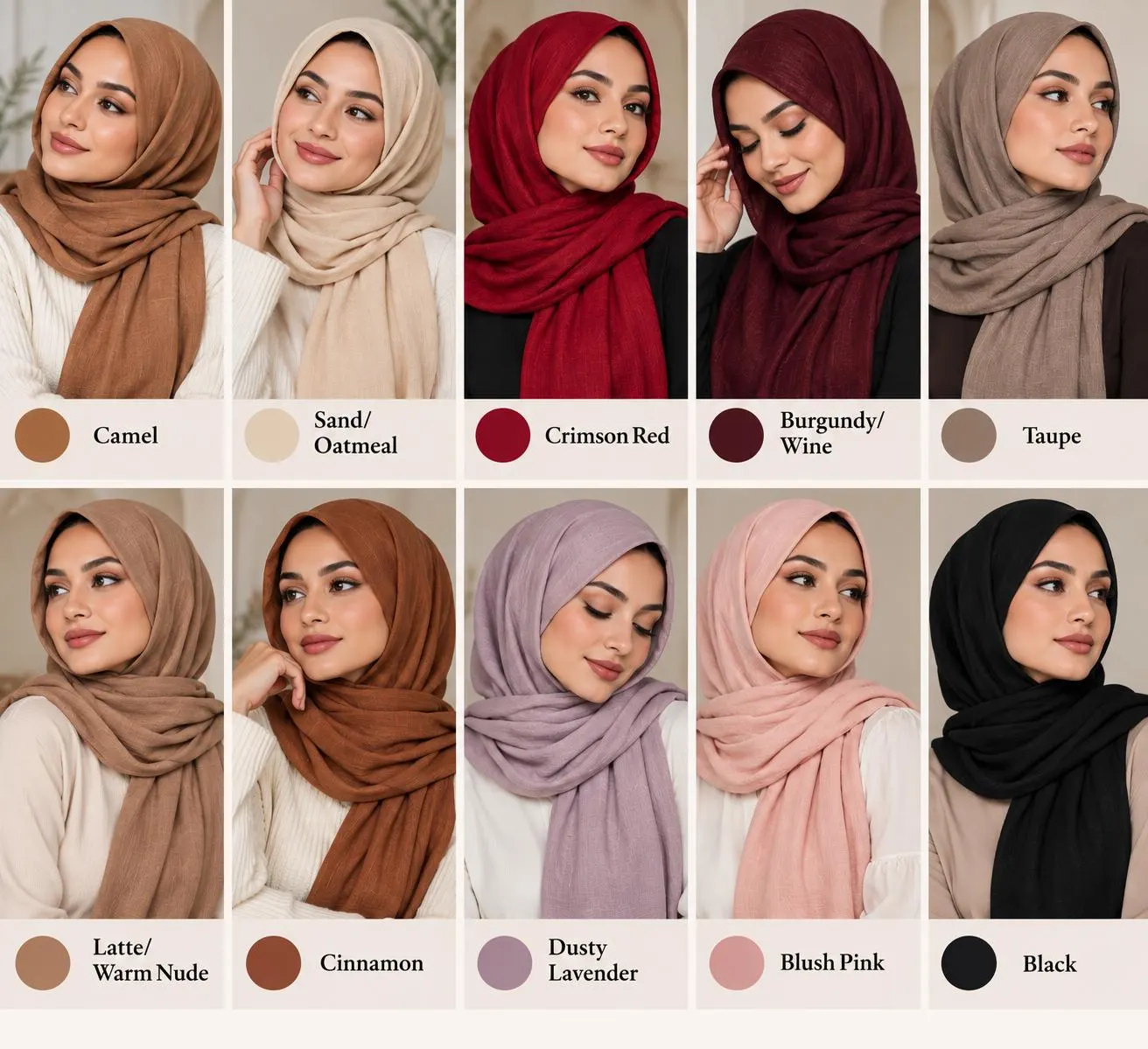 Soft Cotton Hijab | Lightweight Breathable Modest Scarf (Earth Tones) - image 3