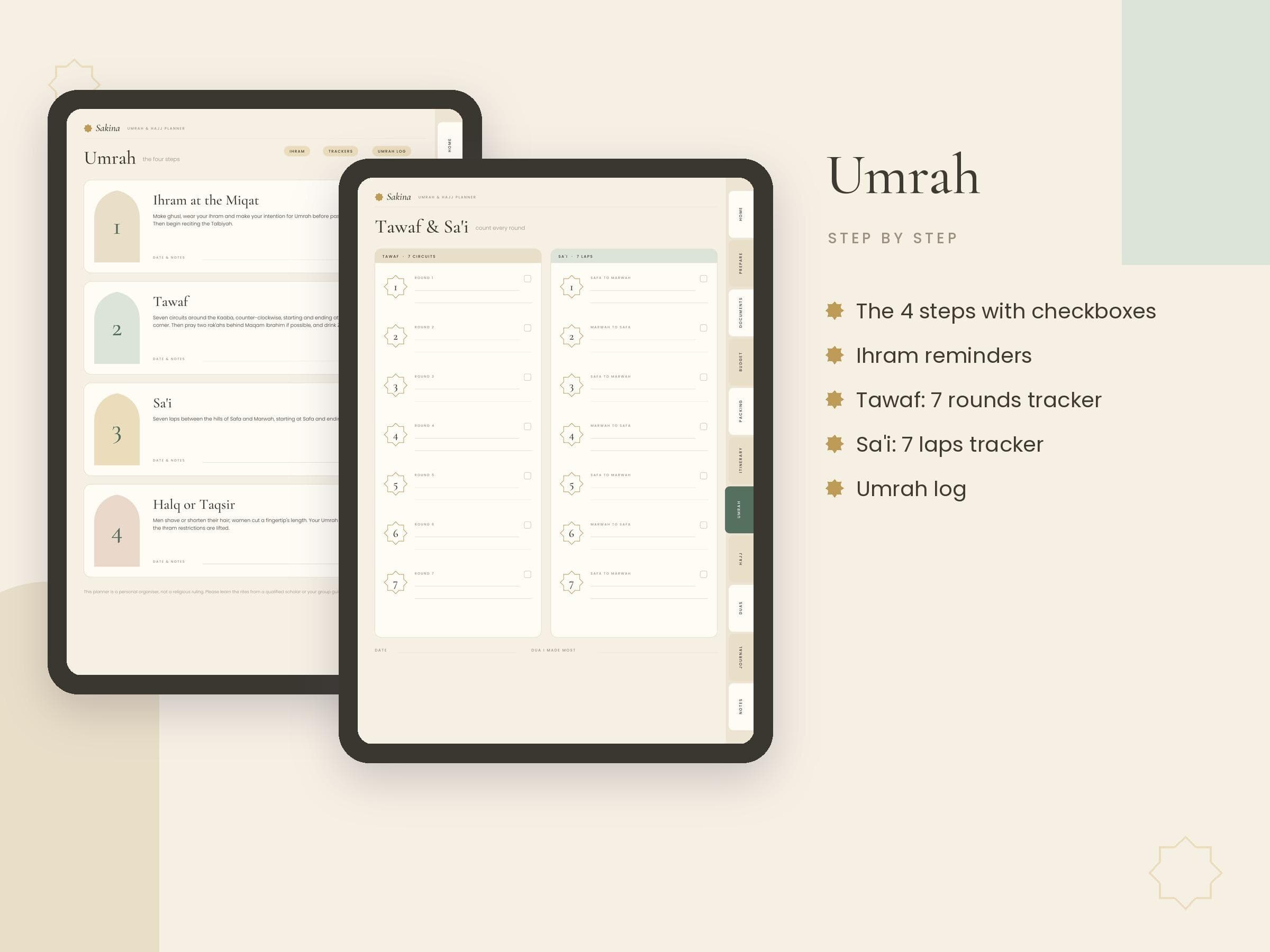 Umrah & Hajj Digital Planner, Islamic Travel Journal, Hajj Checklist, Umrah Packing List, Dua Journal, Muslim Gift, GoodNotes iPad - image 5