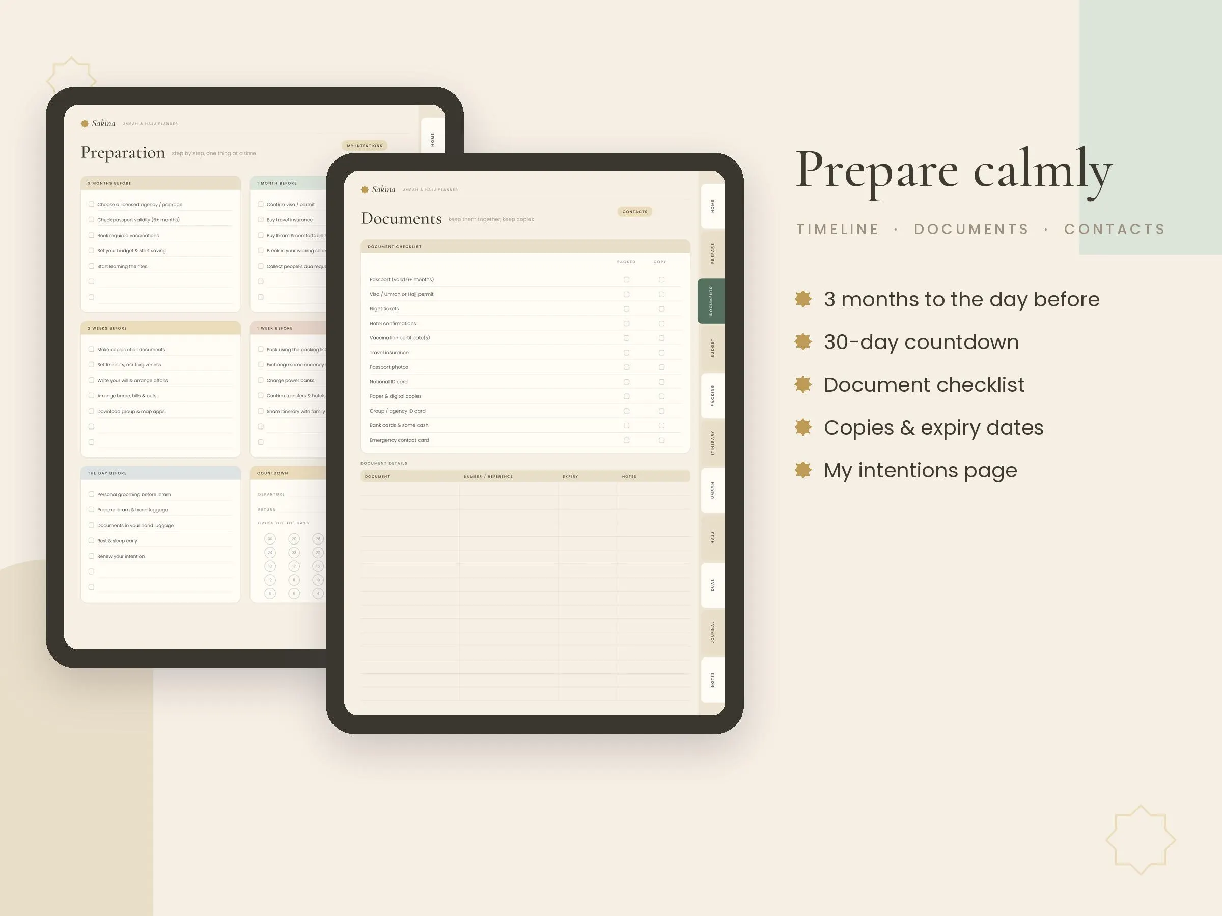 Umrah & Hajj Digital Planner, Islamic Travel Journal, Hajj Checklist, Umrah Packing List, Dua Journal, Muslim Gift, GoodNotes iPad - image 3