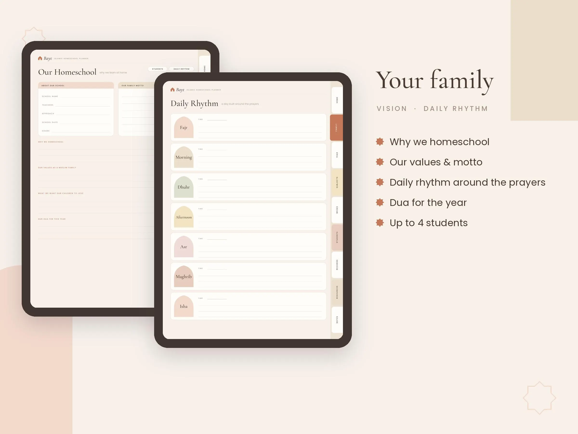Islamic Homeschool Planner, Muslim Homeschool Digital Planner, Undated Lesson Planner, Quran Tracker for Kids, GoodNotes iPad - image 3