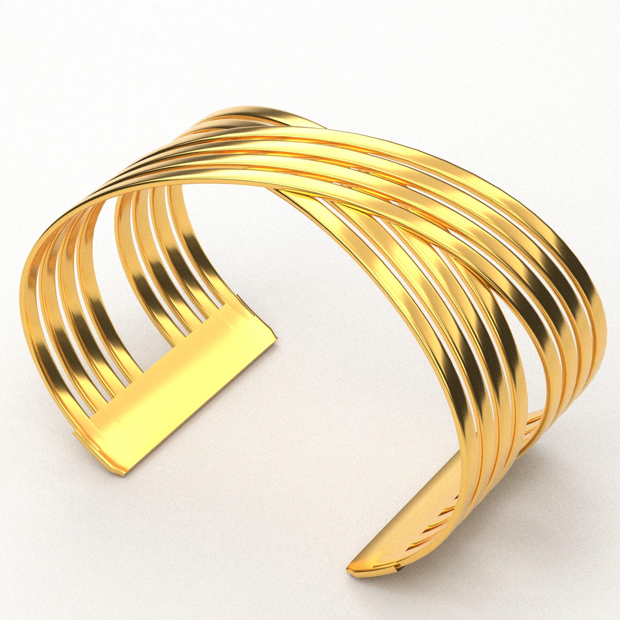 Fichiers 3D bracelet manchette croisée, STL STEP 3DM OBJ, manchette 8 rubans prête pour impression 3D et fonte