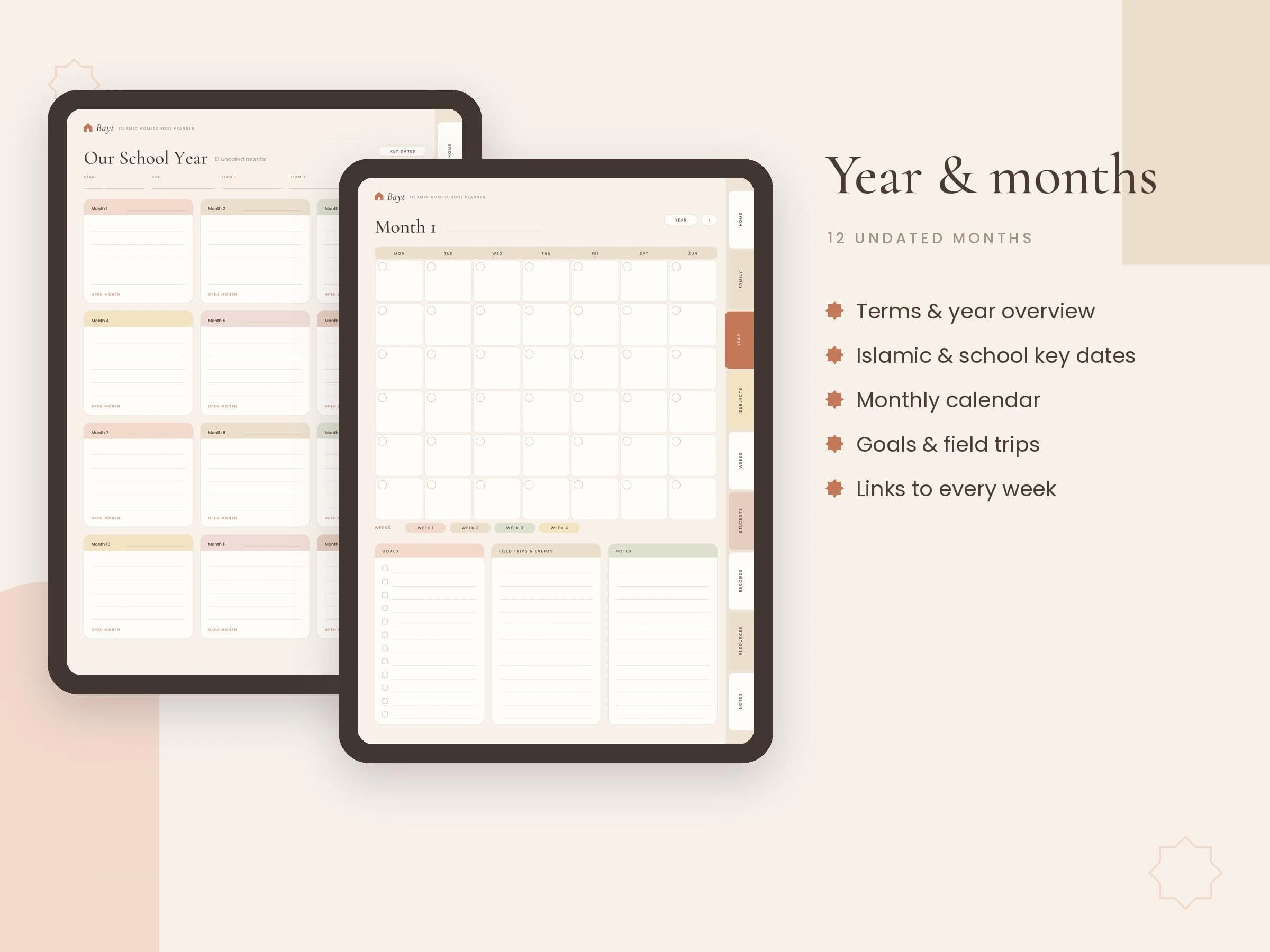 Islamic Homeschool Planner, Muslim Homeschool Digital Planner, Undated Lesson Planner, Quran Tracker for Kids, GoodNotes iPad - image 5