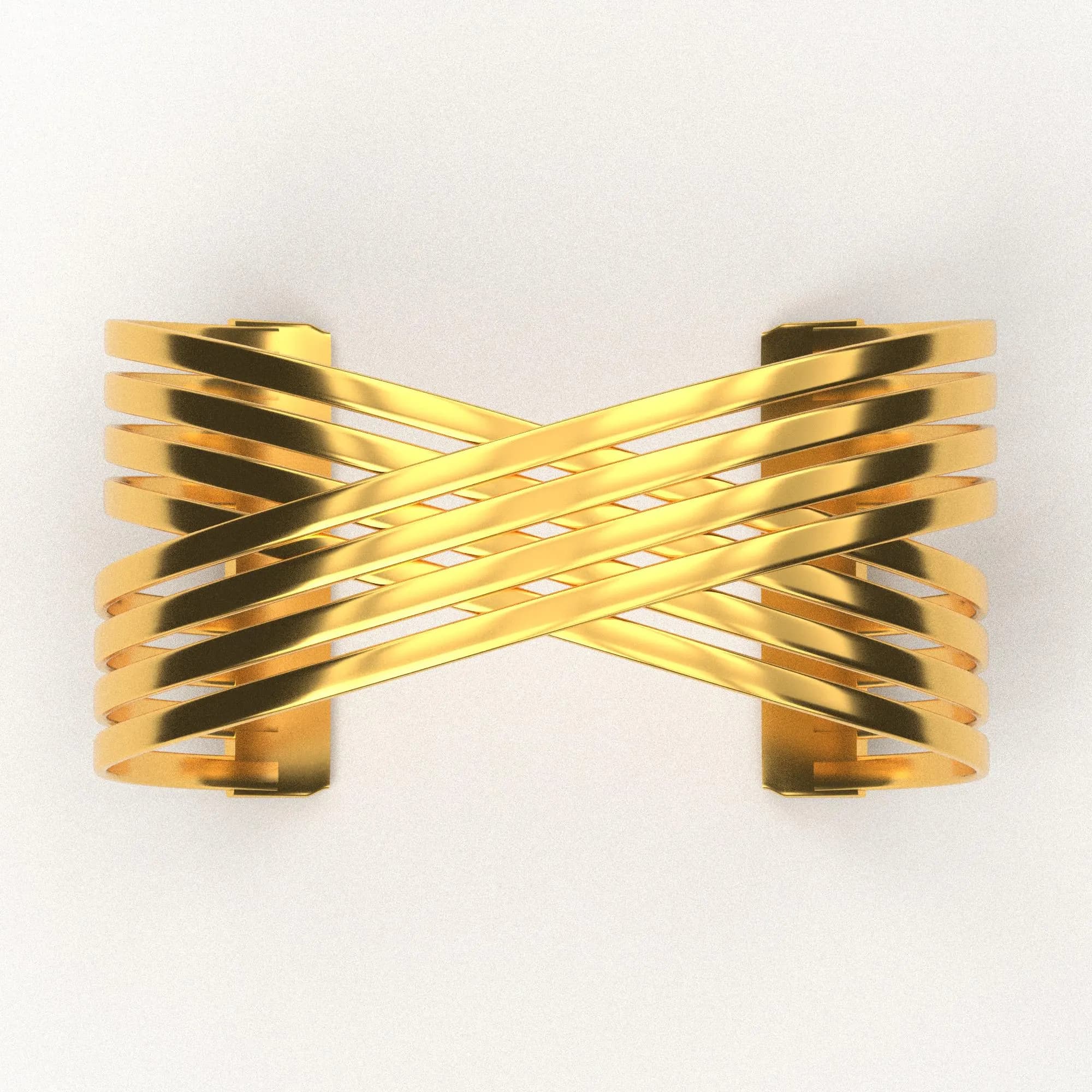 Fichiers 3D bracelet manchette croisée, STL STEP 3DM OBJ, manchette 8 rubans prête pour impression 3D et fonte - image 4