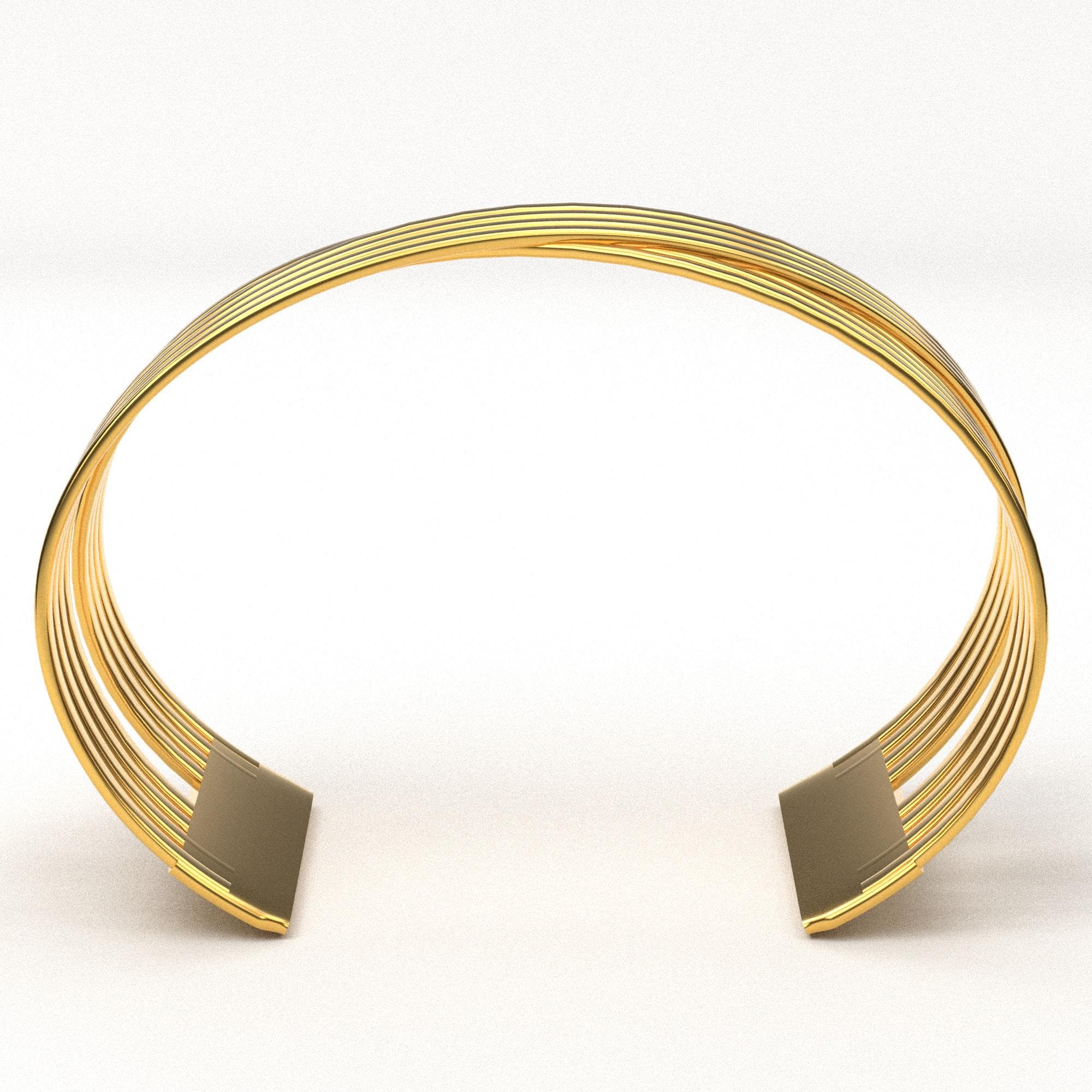 Fichiers 3D bracelet manchette croisée, STL STEP 3DM OBJ, manchette 8 rubans prête pour impression 3D et fonte - image 2