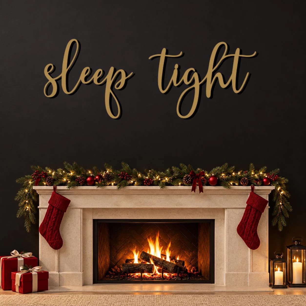Sleep Tight Art, Handwritten Style Lettering, Gentle Evening Message, Decorative Script Sculpture, Simple Phrase Artwork, Metal Wall Hanging - image 4