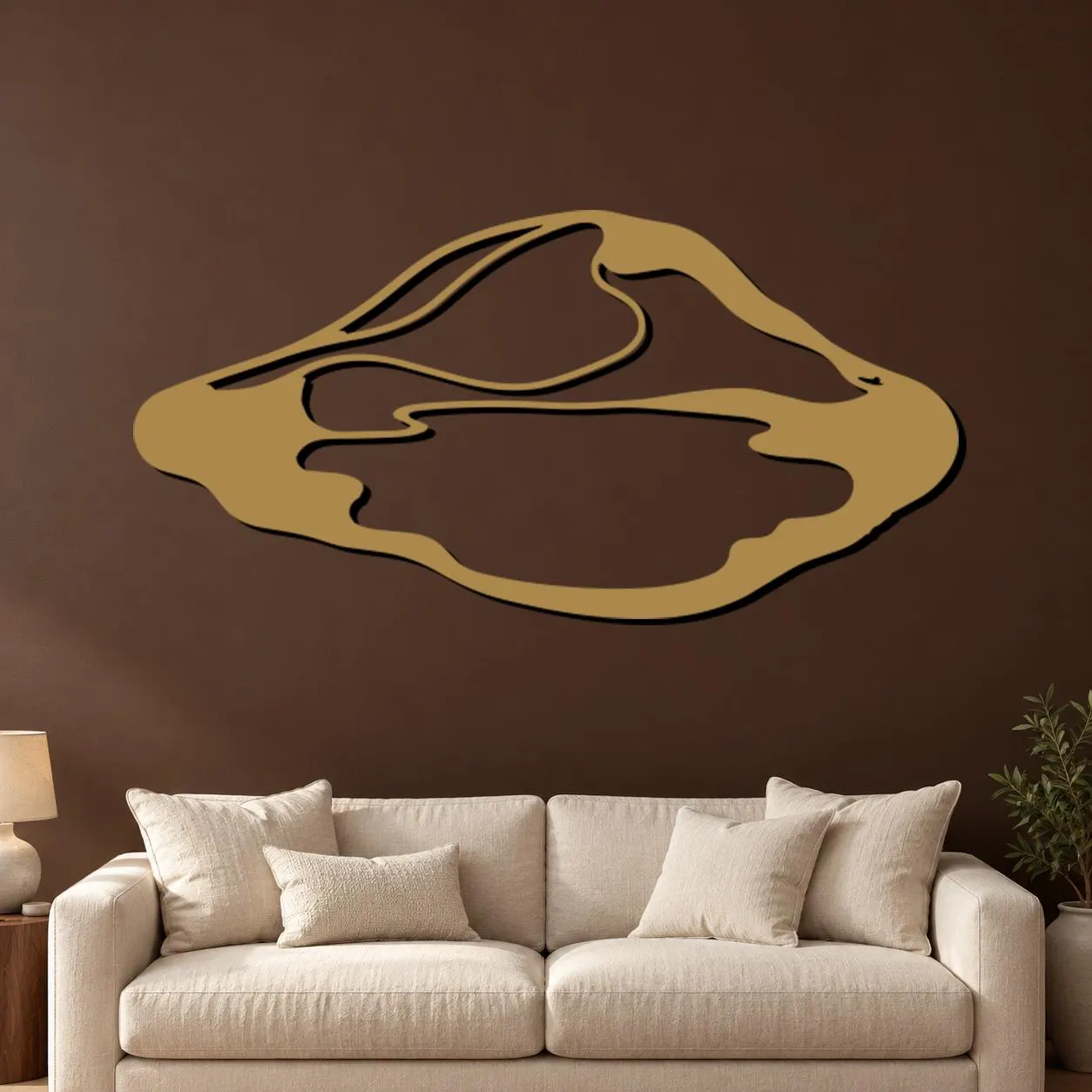 Mountain Reflection Art, Lake Outline Design, Curved Water Shape, Minimalist Scenic Decor, Outdoor Lover Gift, Wall Sculpture, Metal Artwork - image 5