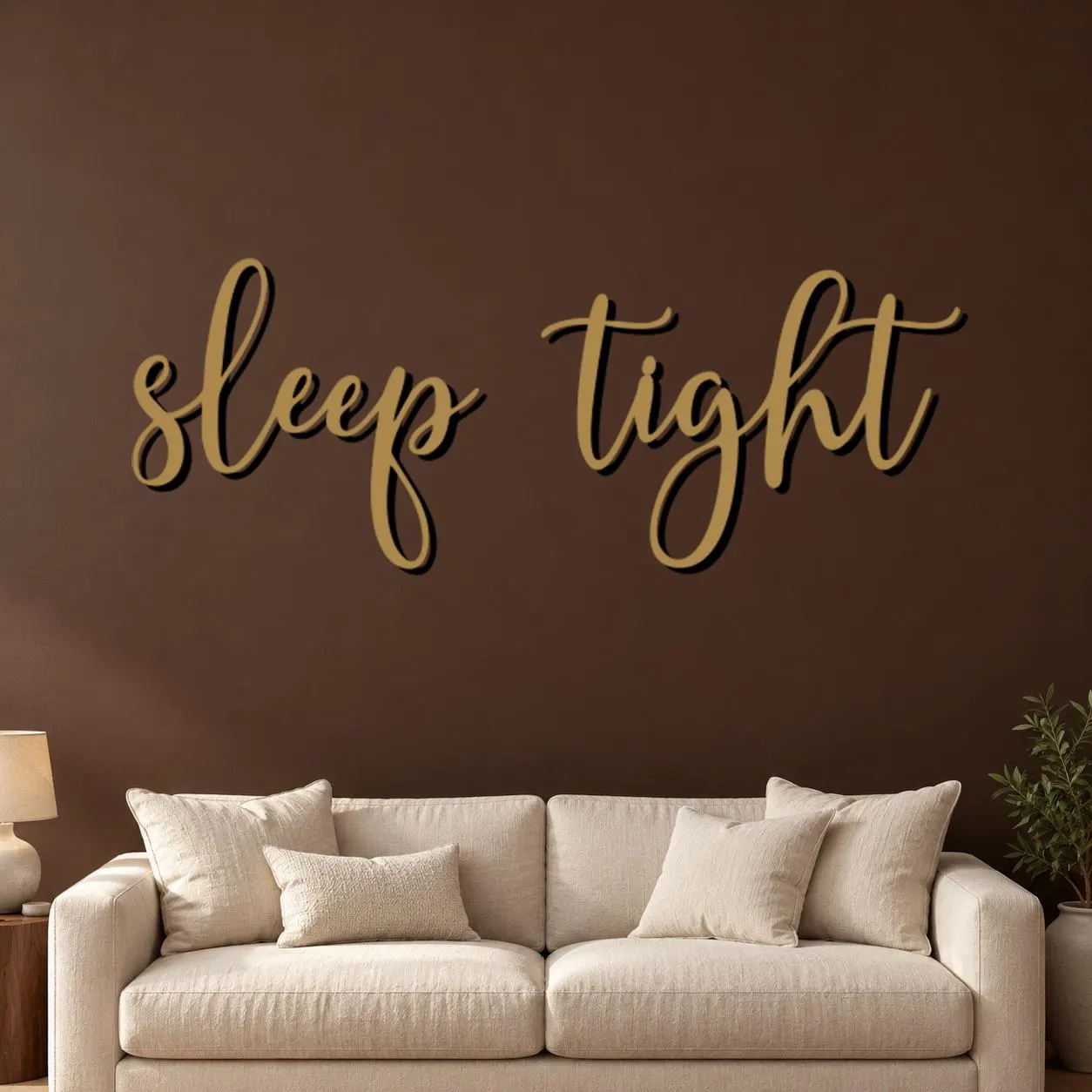 Sleep Tight Art, Handwritten Style Lettering, Gentle Evening Message, Decorative Script Sculpture, Simple Phrase Artwork, Metal Wall Hanging - image 5