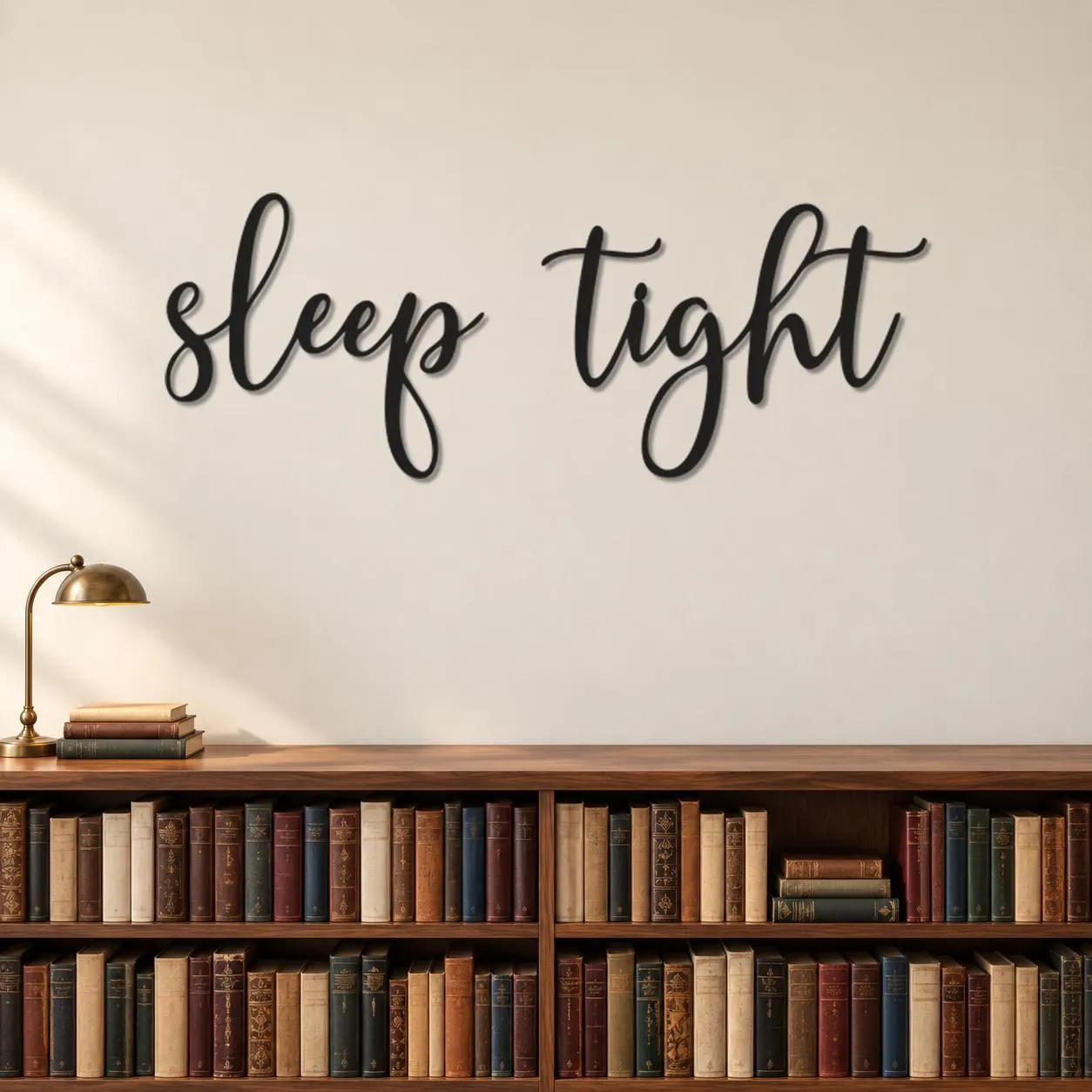 Sleep Tight Art, Handwritten Style Lettering, Gentle Evening Message, Decorative Script Sculpture, Simple Phrase Artwork, Metal Wall Hanging - image 3