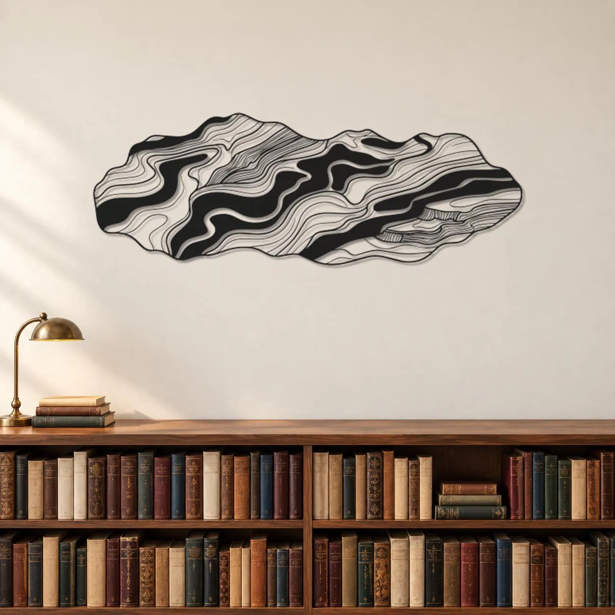 Contour Metal Art, Layered Flowing Pattern, Organic Shape Outline, Topographic Inspired Lines, Graphic Line Texture, Decorative Wall Hanging - image 4
