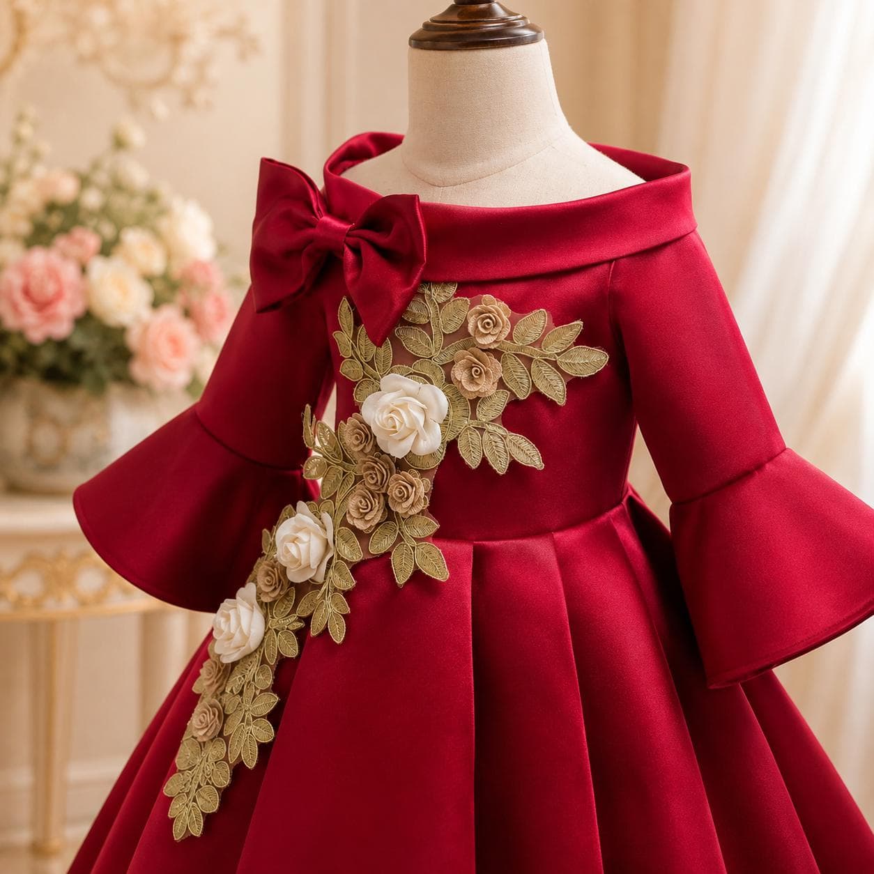 Girls White Flower Princess Dress, Elegant Summer Communion Costume (2-10 Years) - image 4