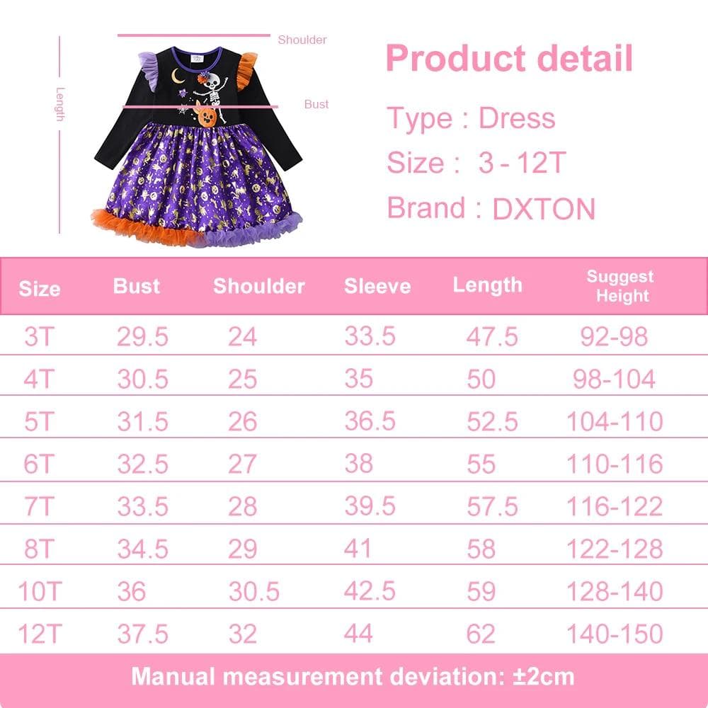 Halloween Princess Dress for Baby Girls, Pumpkin Skull Print Costume, Kids Halloween Party DressCotton Mesh Tutu DressToddler Cosplay Outfit - image 4
