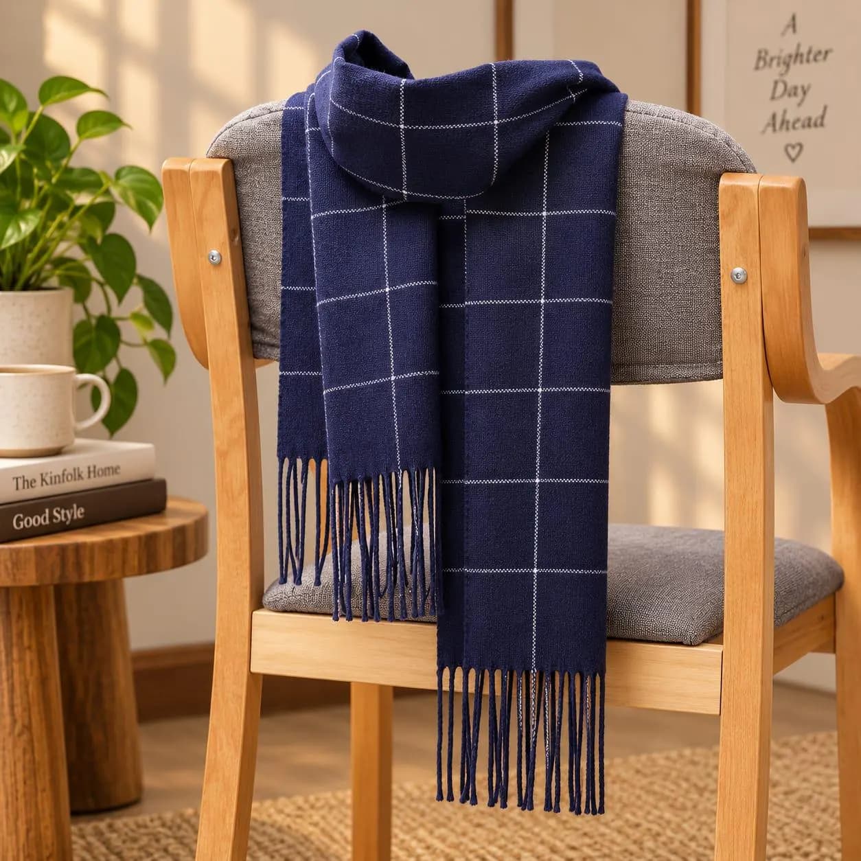 Plaid Winter Scarf for Women, Soft Checkered Fringe Scarf, Long Cozy Wrap, Multiple Colors, Warm Fashion Scarf for Fall and Winter - image 3