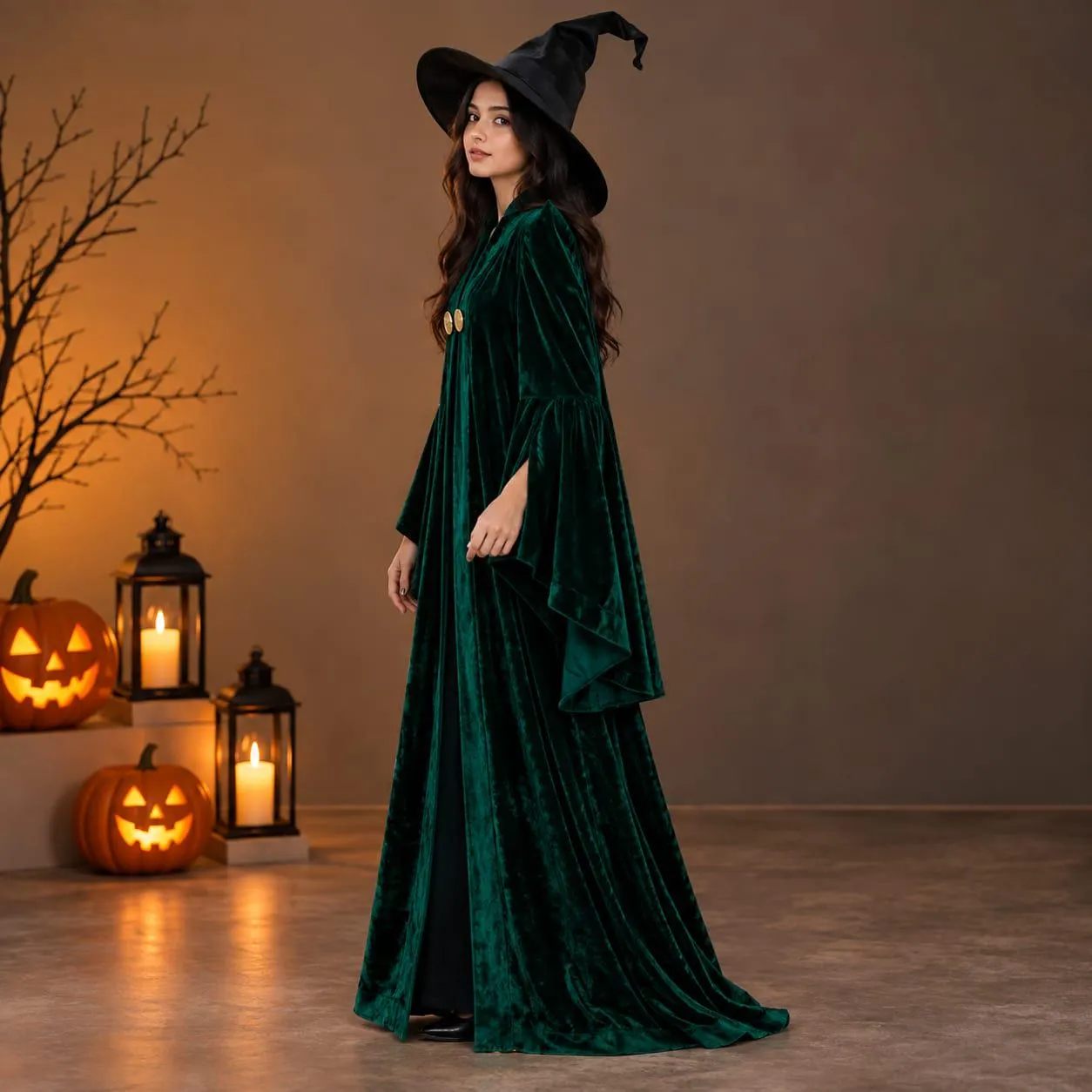 Witch Costume with Hat, Professor Robe, Wizard School Costume Set, Halloween Cosplay, Magical Academy Outfit - image 3