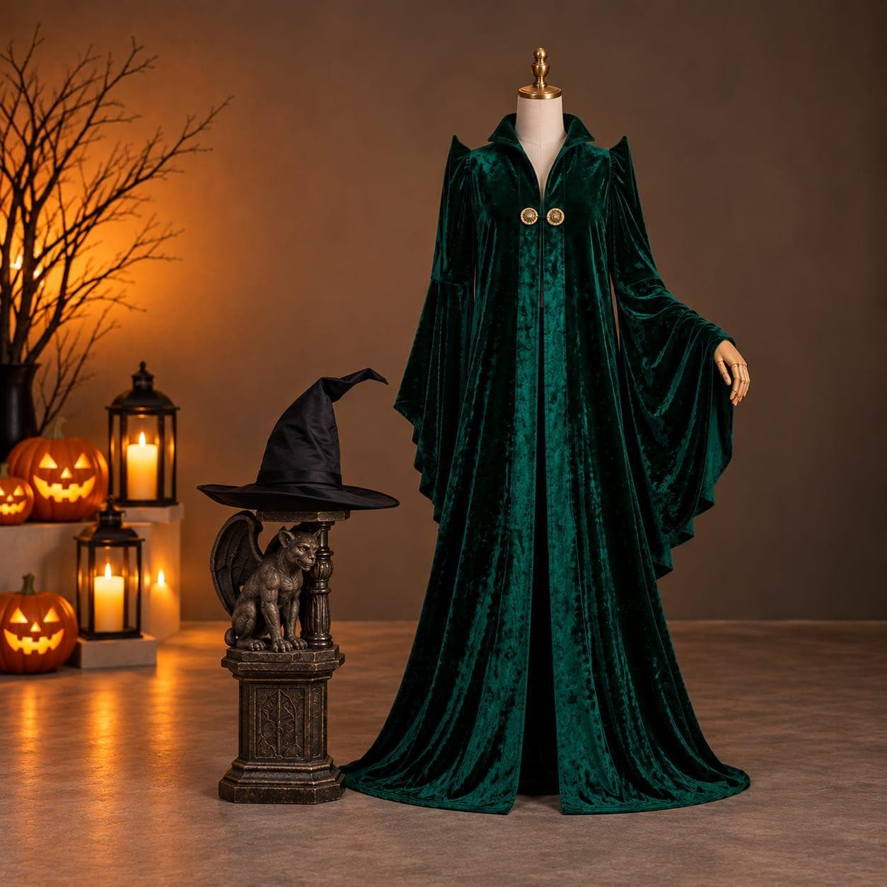 Witch Costume with Hat, Professor Robe, Wizard School Costume Set, Halloween Cosplay, Magical Academy Outfit - image 4