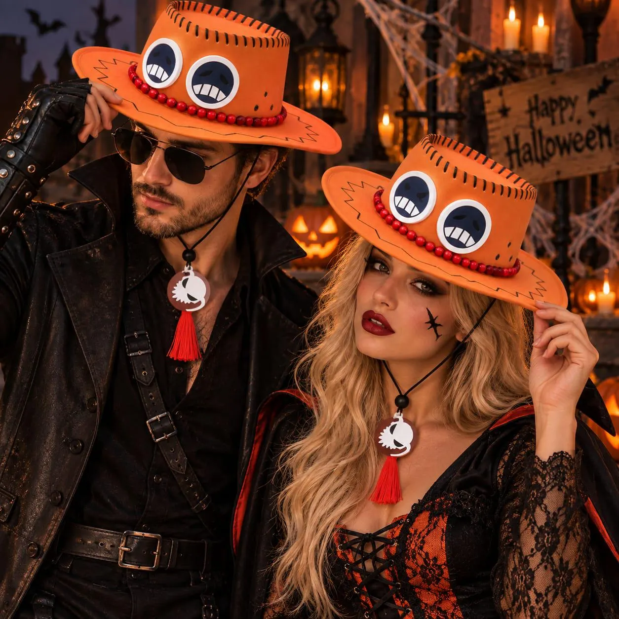 Orange Halloween Cowboy Hat, Anime Cosplay Hat, Adult Costume Hat, Funny Western Hat, Halloween Party Accessory, Unisex Gift - image 3
