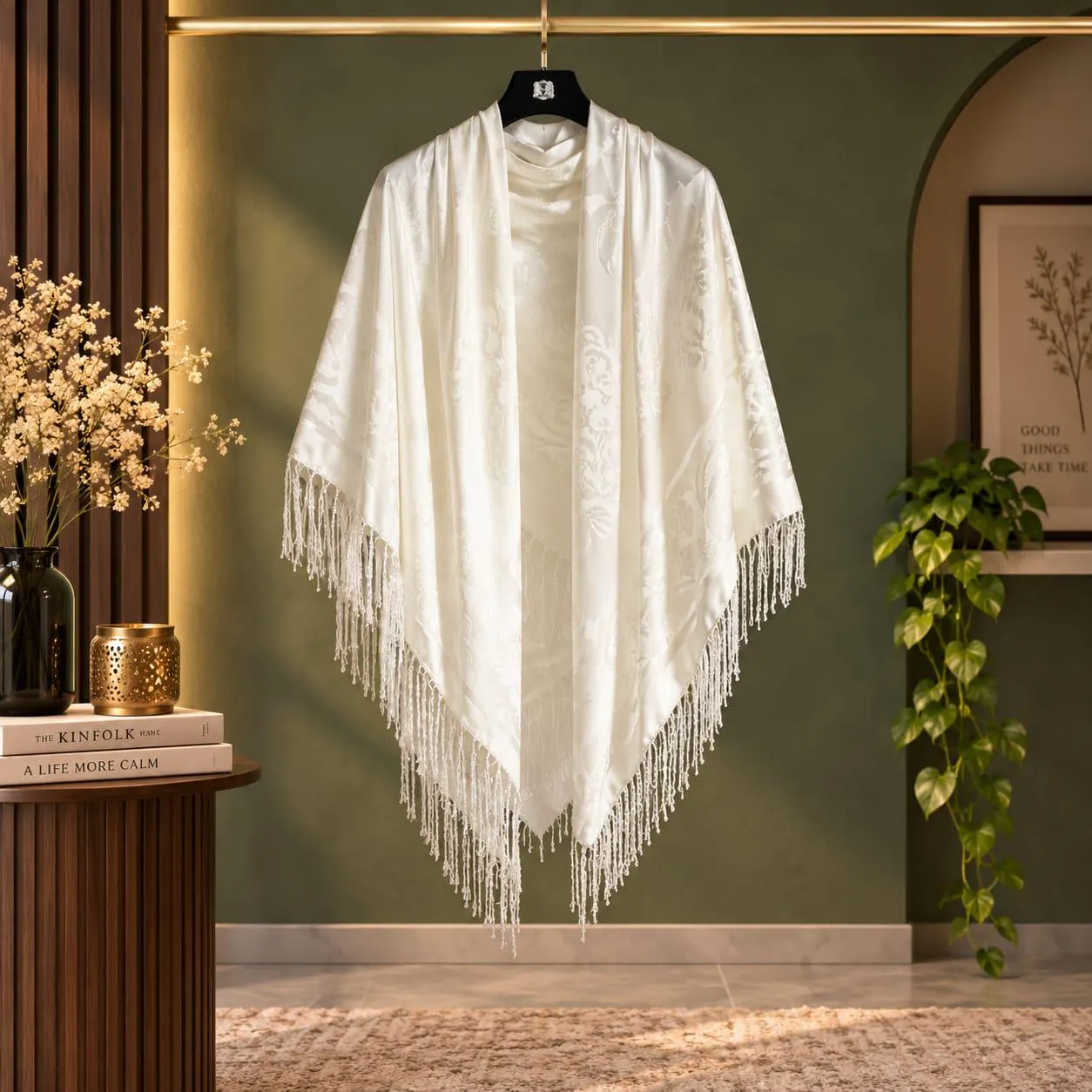 Retro Velvet Tassel Scarf for Women | Floral Embroidery Warm Shawl | Ethnic Fashion Scarf | Multiple Colors