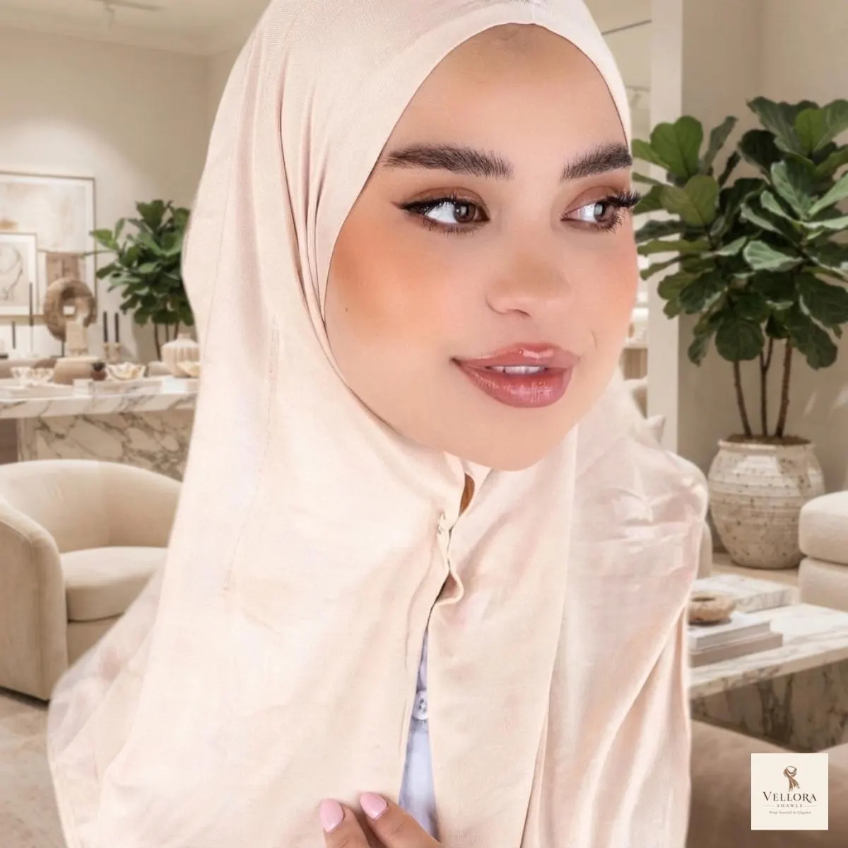 Instant Triangle Hijab, Button Headscarf, Quick Wrap Muslim Head Cover, Modest