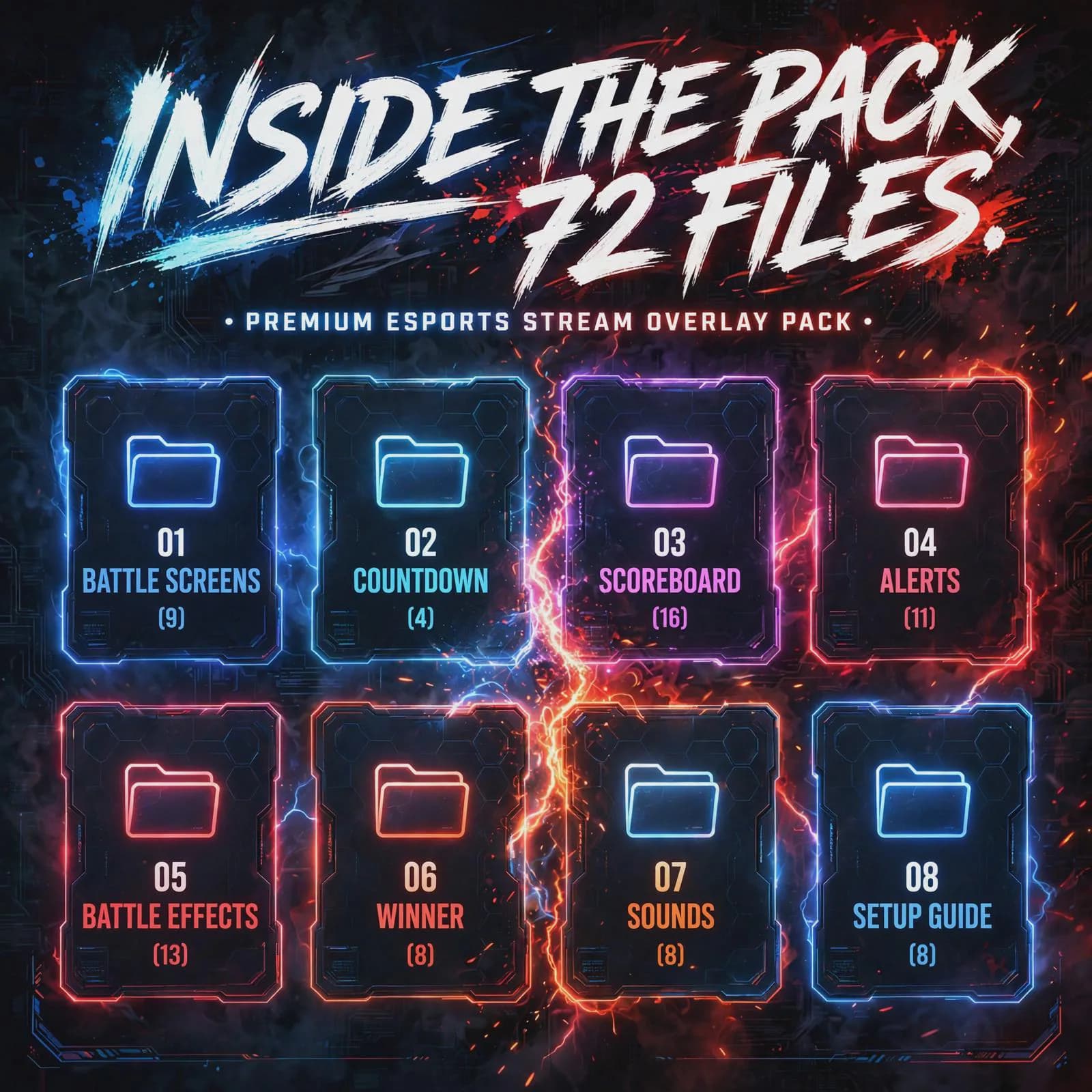 TikTok Live PK Battle Pack PRO, 72 Stream Overlays, VS Screen Scoreboard Countdown Timer Winner Alerts Animation - image 4