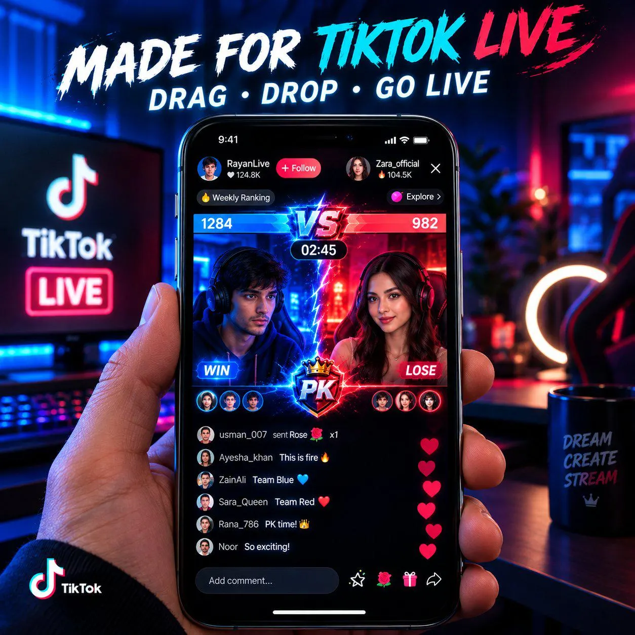 TikTok Live PK Battle Pack PRO, 72 Stream Overlays, VS Screen Scoreboard Countdown Timer Winner Alerts Animation - image 5