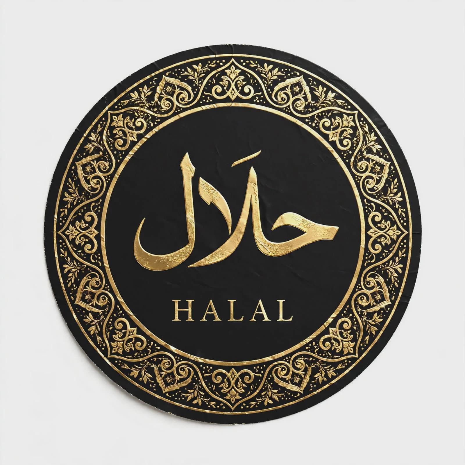 12 Luxury Arabic Halal Sign SVG Bundle, Gold Foil Window Designs, Holographic Restaurant Pack