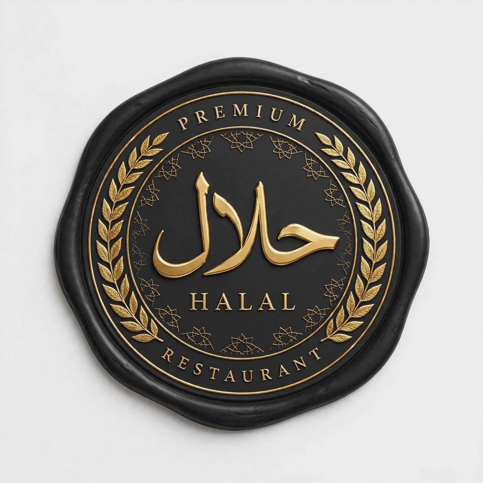 12 Luxury Arabic Halal Sign SVG Bundle, Gold Foil Window Designs, Holographic Restaurant Pack - image 4