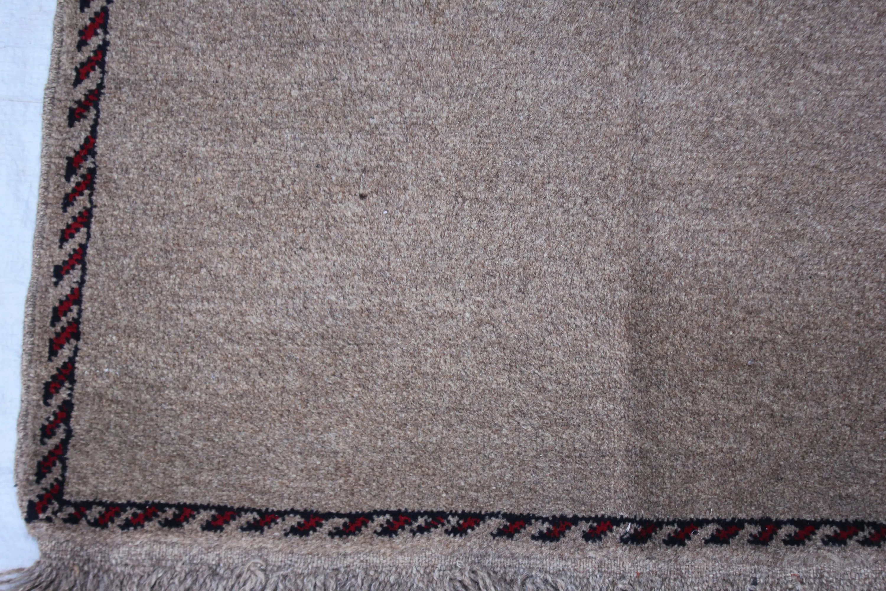 Handmade Afghan Wool Rug, Tribal Geometric Pattern, Rustic Red Beige Area Rug (2.7 x 4 ft) - image 5
