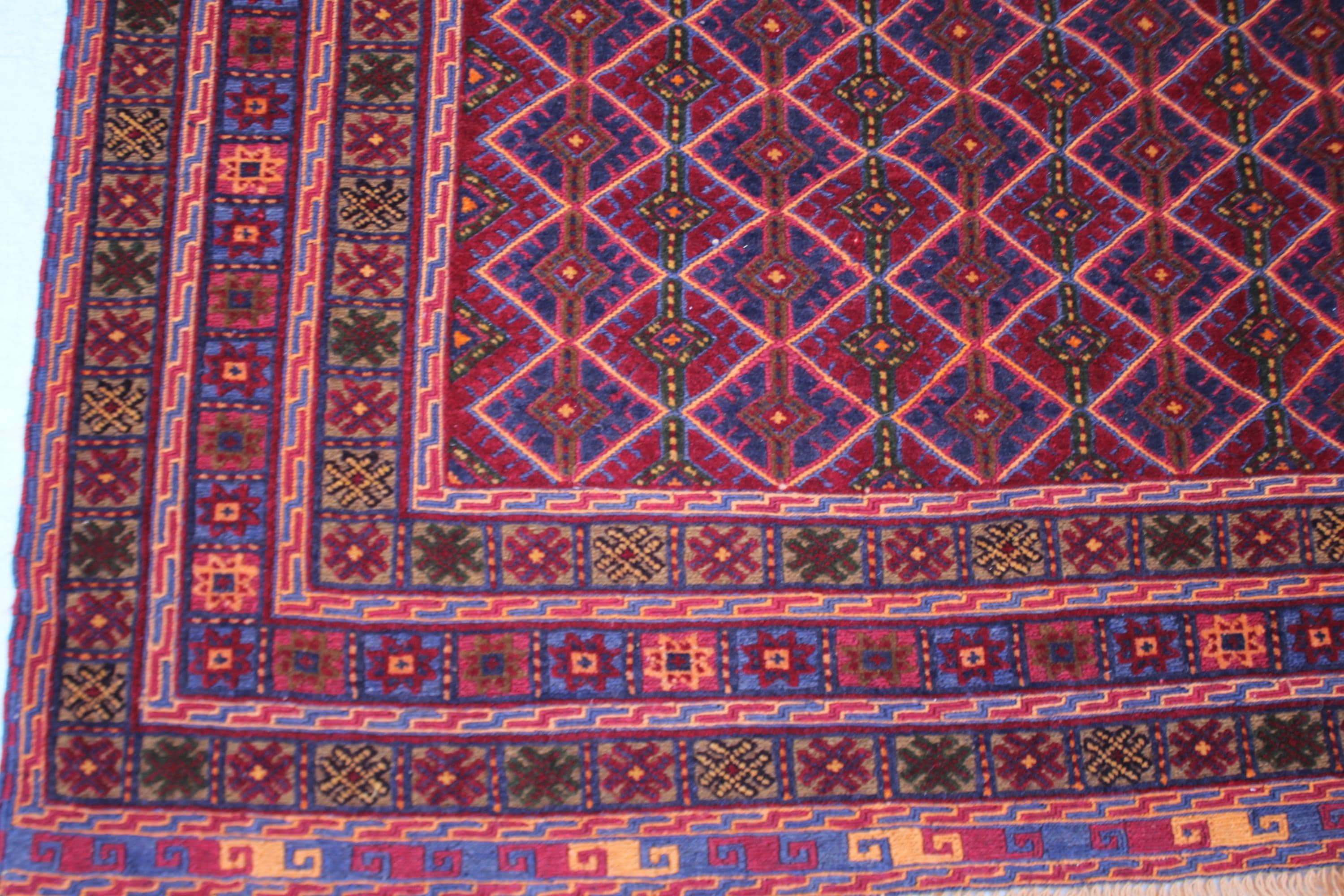 Handmade Afghan Wool Rug, Tribal Geometric Area Carpet (5.3 x 6.1 ft) - image 4