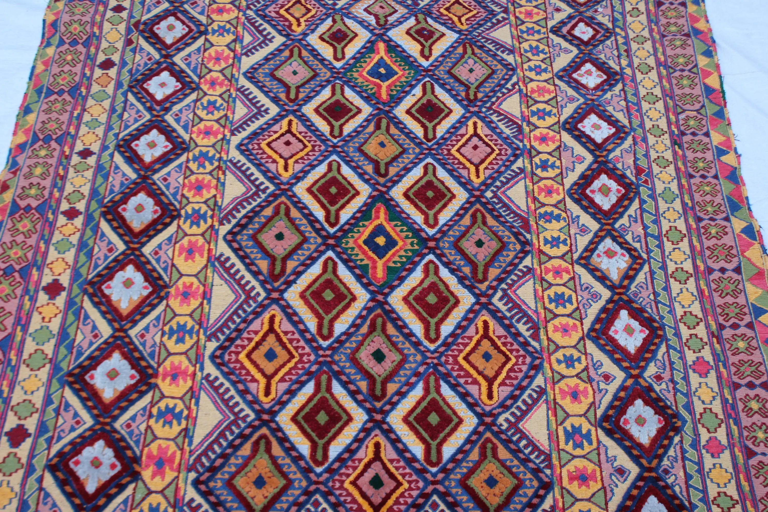 Handmade Afghan Wool Rug, Tribal Geometric Area Carpet (4.4x6.3 ft) - image 5
