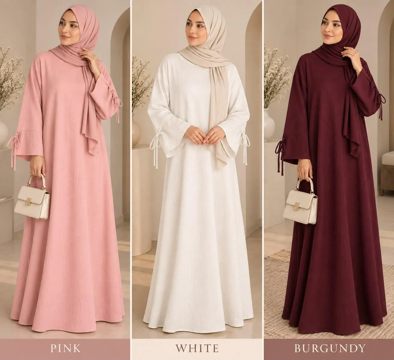 Women’s Italian Maxi Dress, Modest Long Sleeve Abaya Dress, Loose Fit Hijab Dress, Muslim Maxi Dress, Elegant Kaftan One Size - image 2