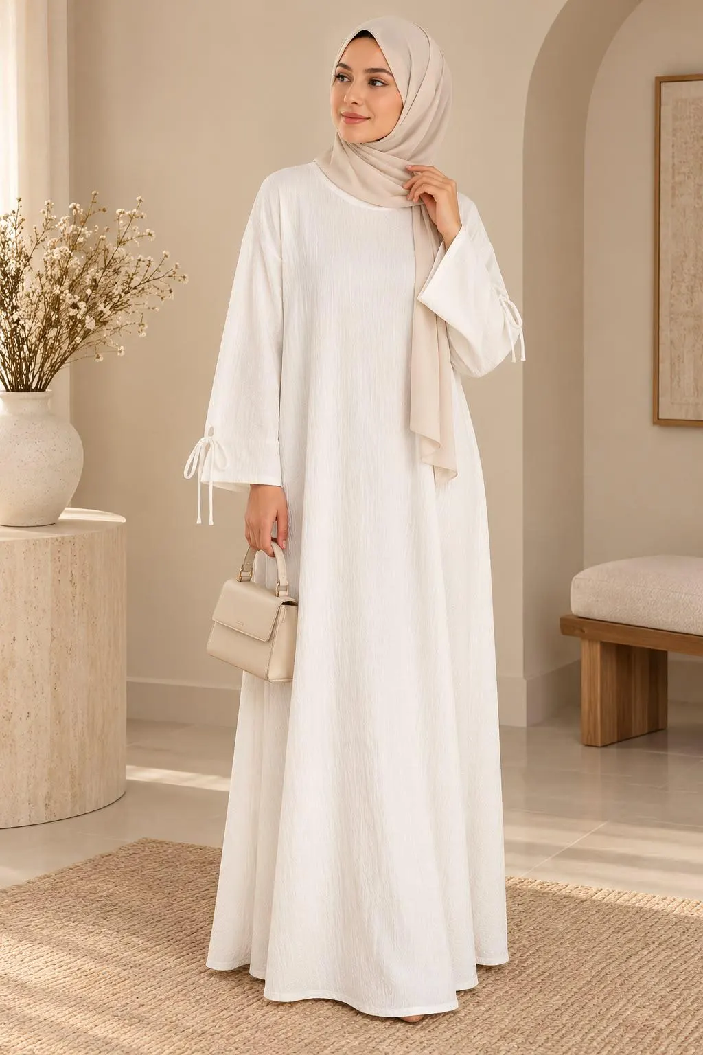 Women’s Italian Maxi Dress, Modest Long Sleeve Abaya Dress, Loose Fit Hijab Dress, Muslim Maxi Dress, Elegant Kaftan One Size