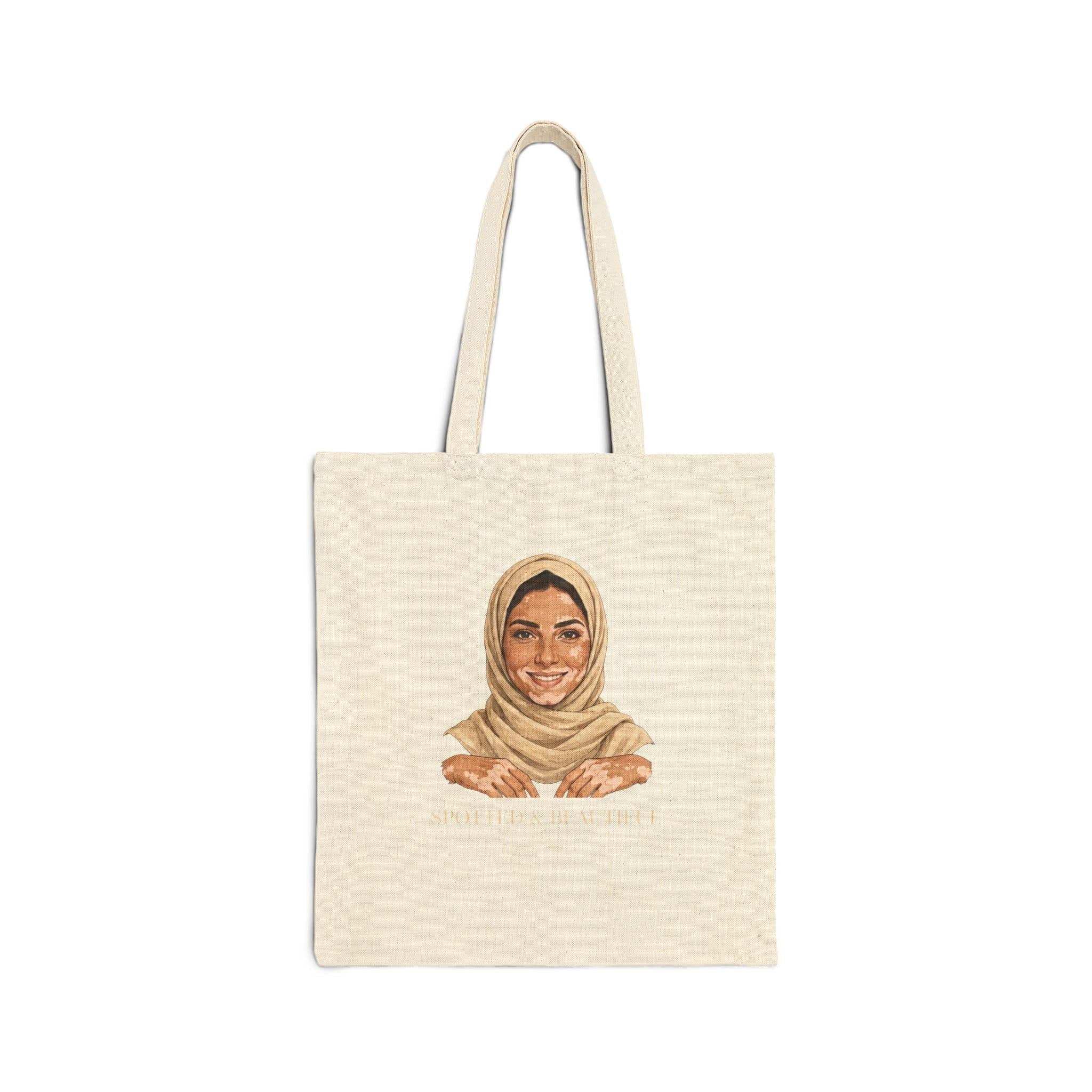 Hijab Woman Illustration Cotton Canvas Tote Bag