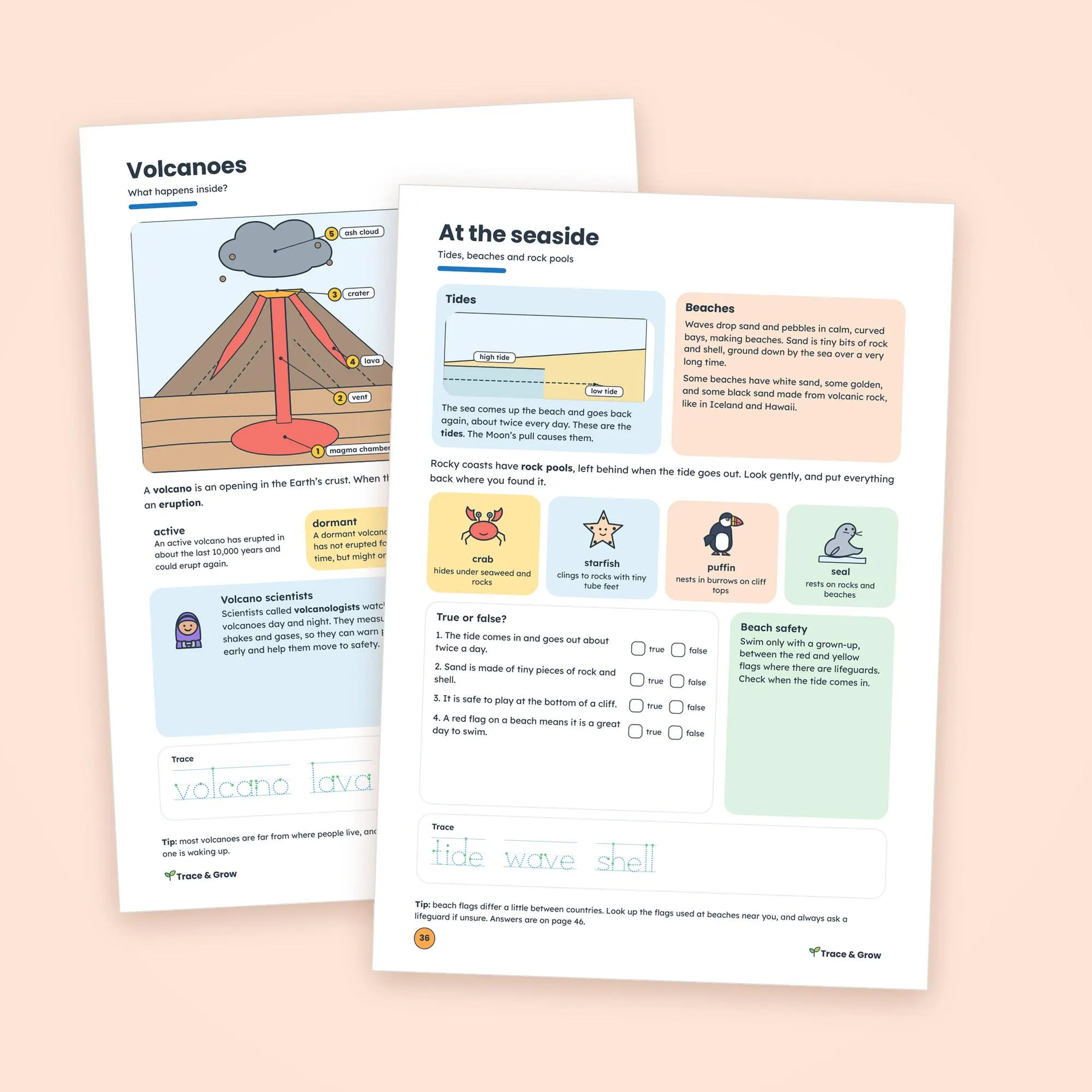 Rivers and Mountains Geography Worksheets for Kids: inside pages
