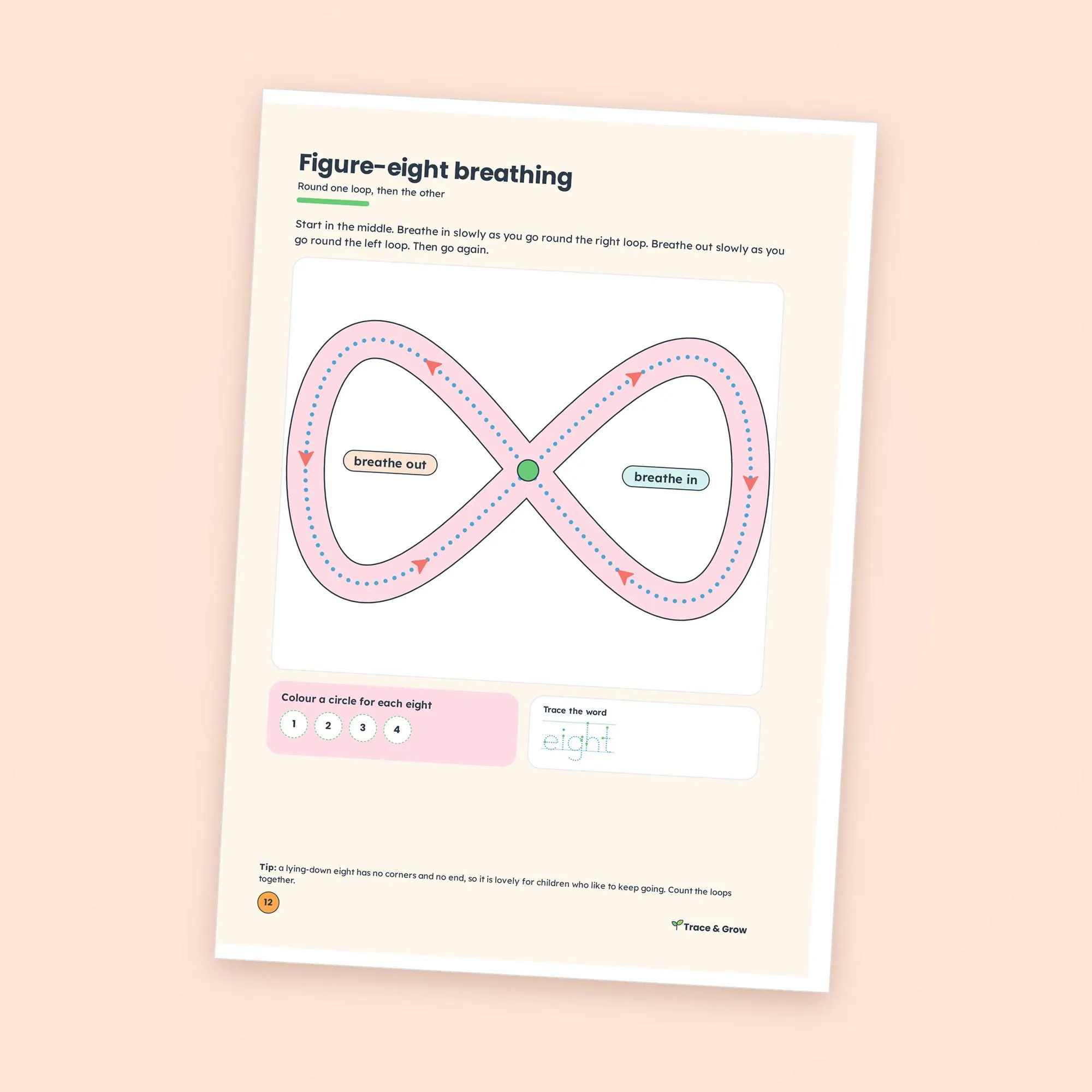 Calm Down Tracing Paths and Breathing Shapes for Kids: inside pages