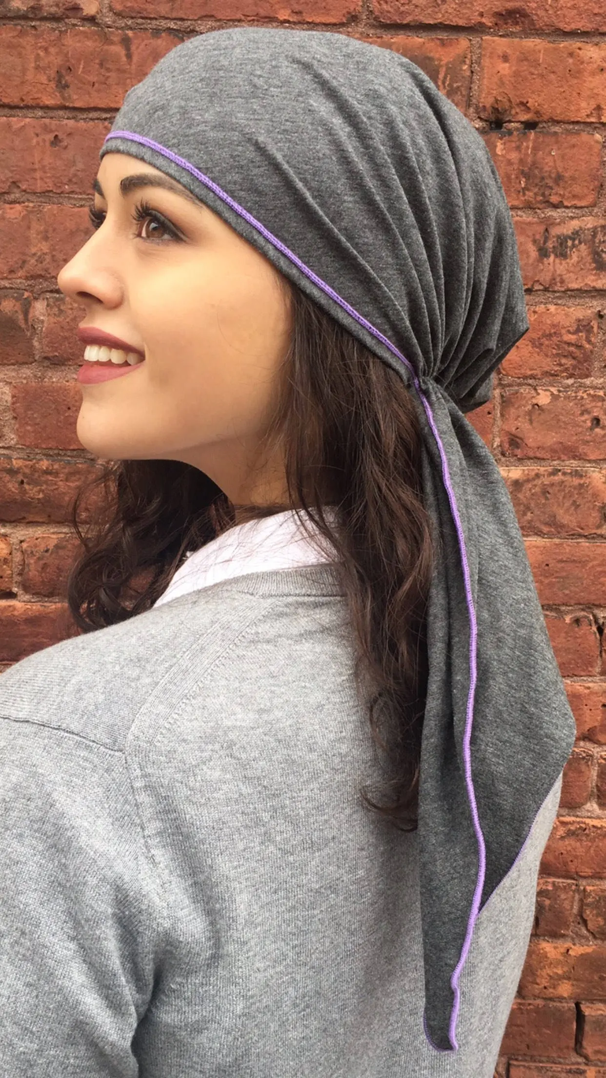 Head Scarf For Women and Children | Casual Sport Hijab | Style Lightweight Activewear | Grey Pre Tied Bandana |Hijab | Durag | Made in USA - image 4