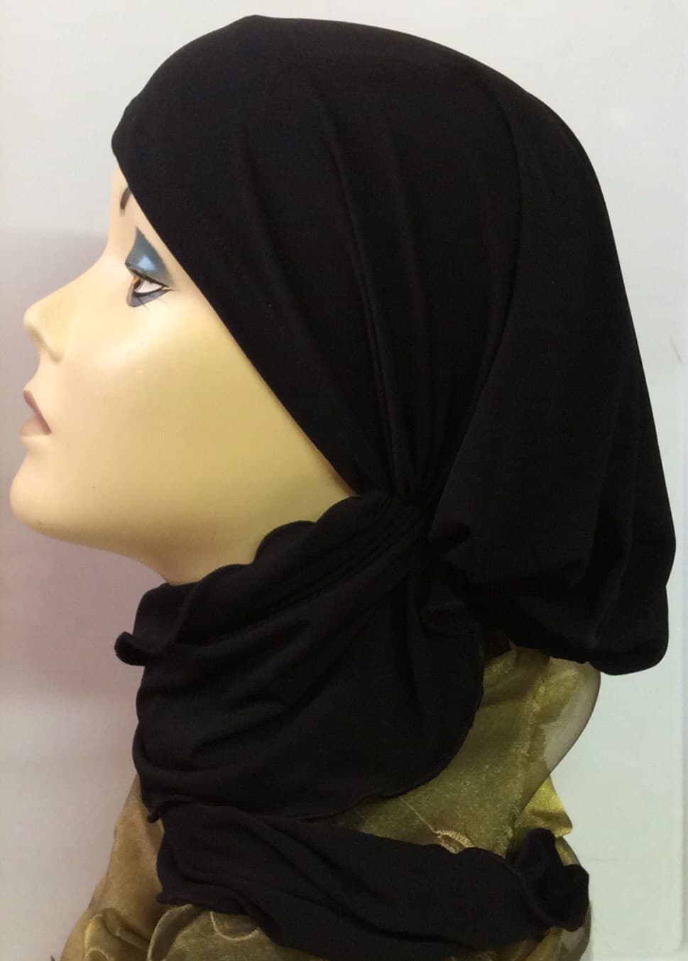 Longer Black Headscarf Tichel Modern Hijab Tie Back Cap For Long Or Short Hair Pre Tied Scarf Comfy Adjustable Ties Durag Style | USA Made - image 4