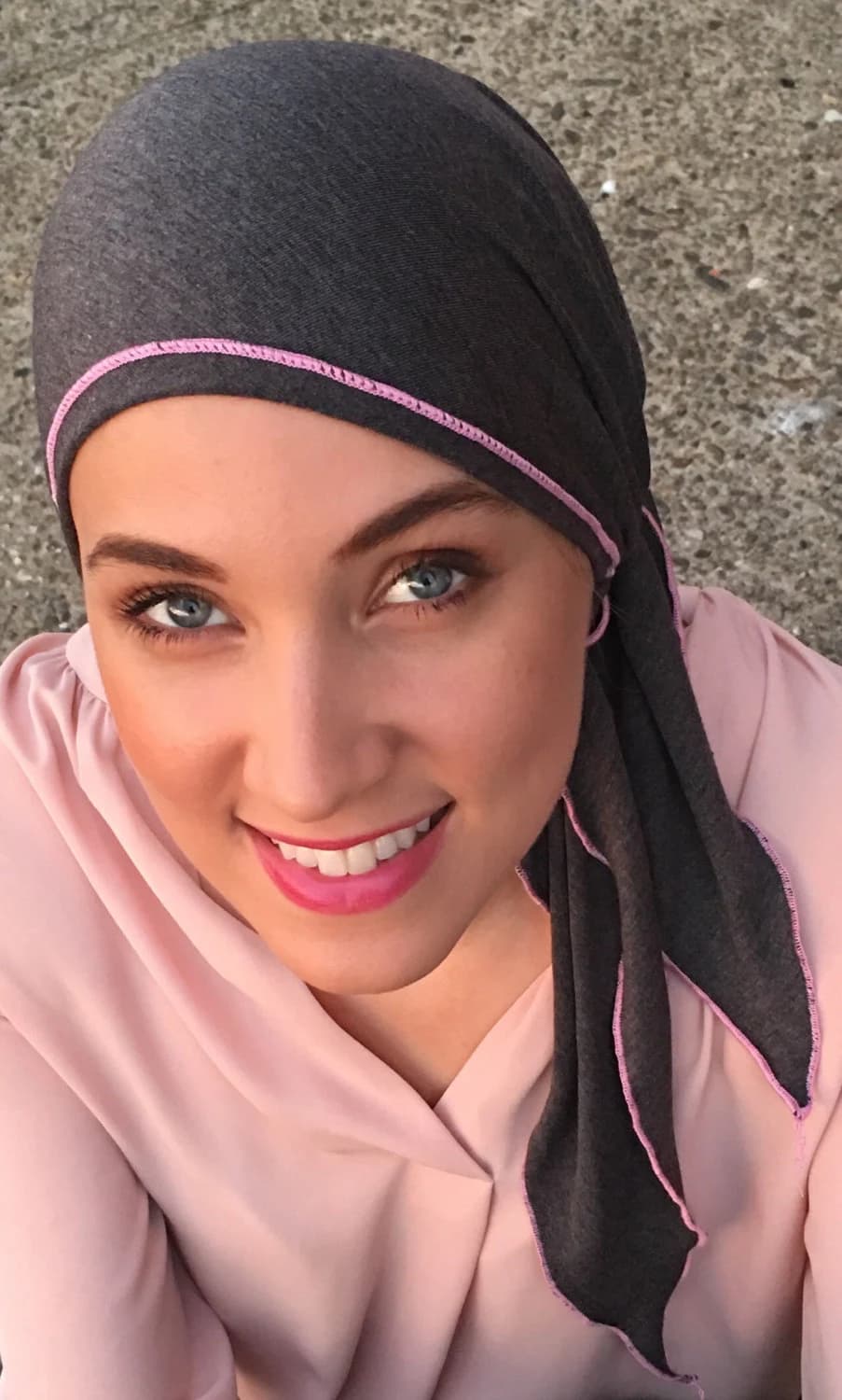 Head Covering | Hair Beanie Turban For Women | Grey Pre Tied Sport Athletic Style Soft Fitted Hair Wrap | Tichel Fashion Durag | Made in USA - image 3