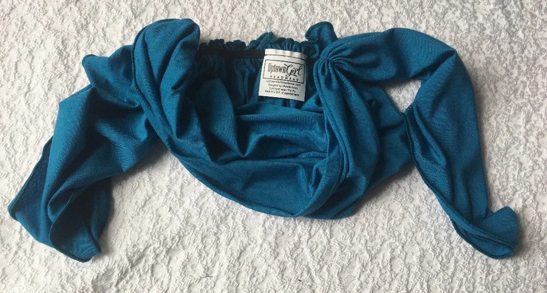 Hair Covering Hemp Eco Friendly Fabric Tie Back Hair Cover To Cover and Conceal Hair | Blue Headscarf Hair Wrap For Women  Made in USA - image 5