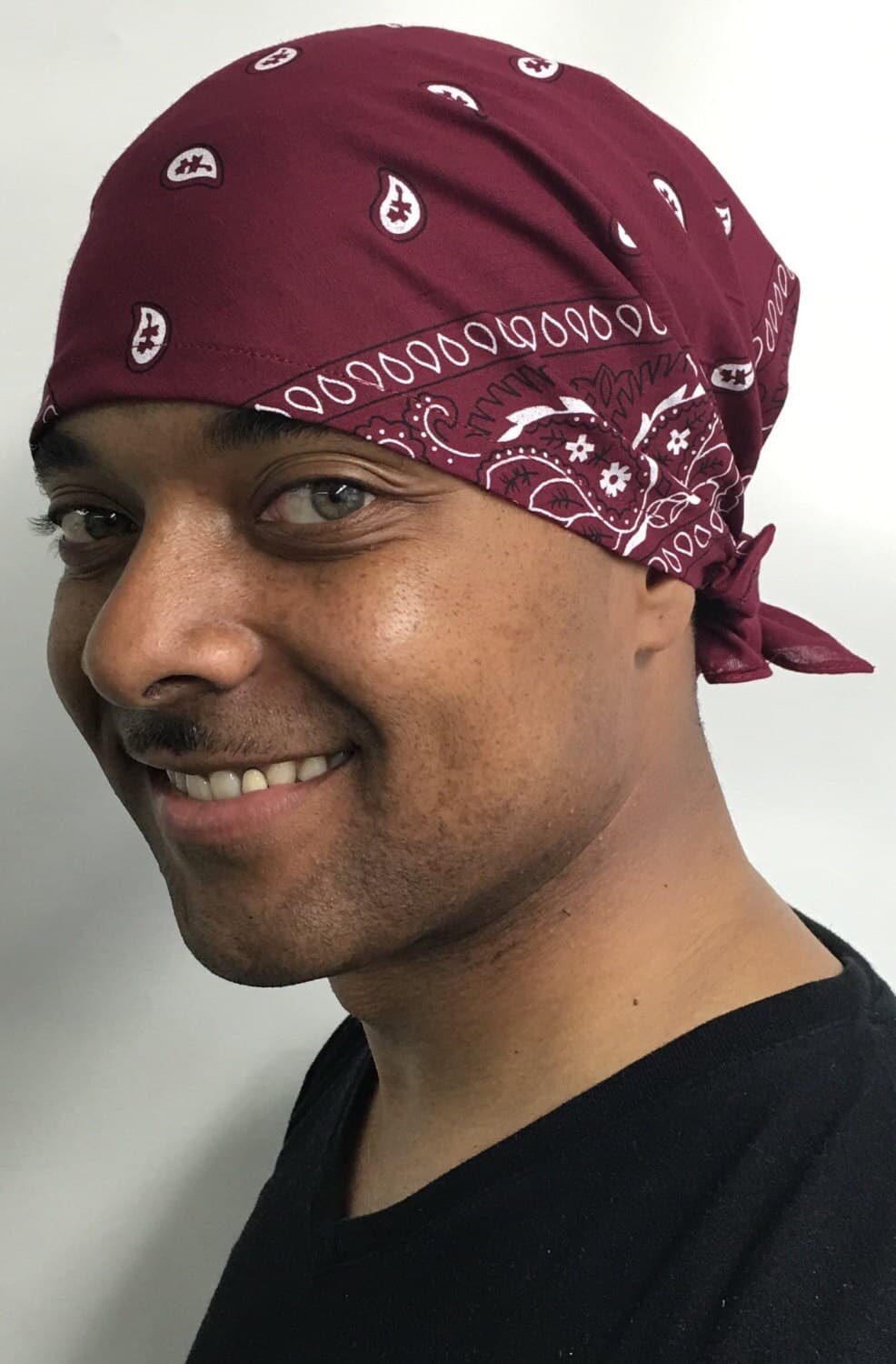 100% Cotton Hat | Tie Back Cap | For Larger Head | Fitted Pre Tied Slip On Bandana Durag Closed At The Back To Conceal Hair - image 4