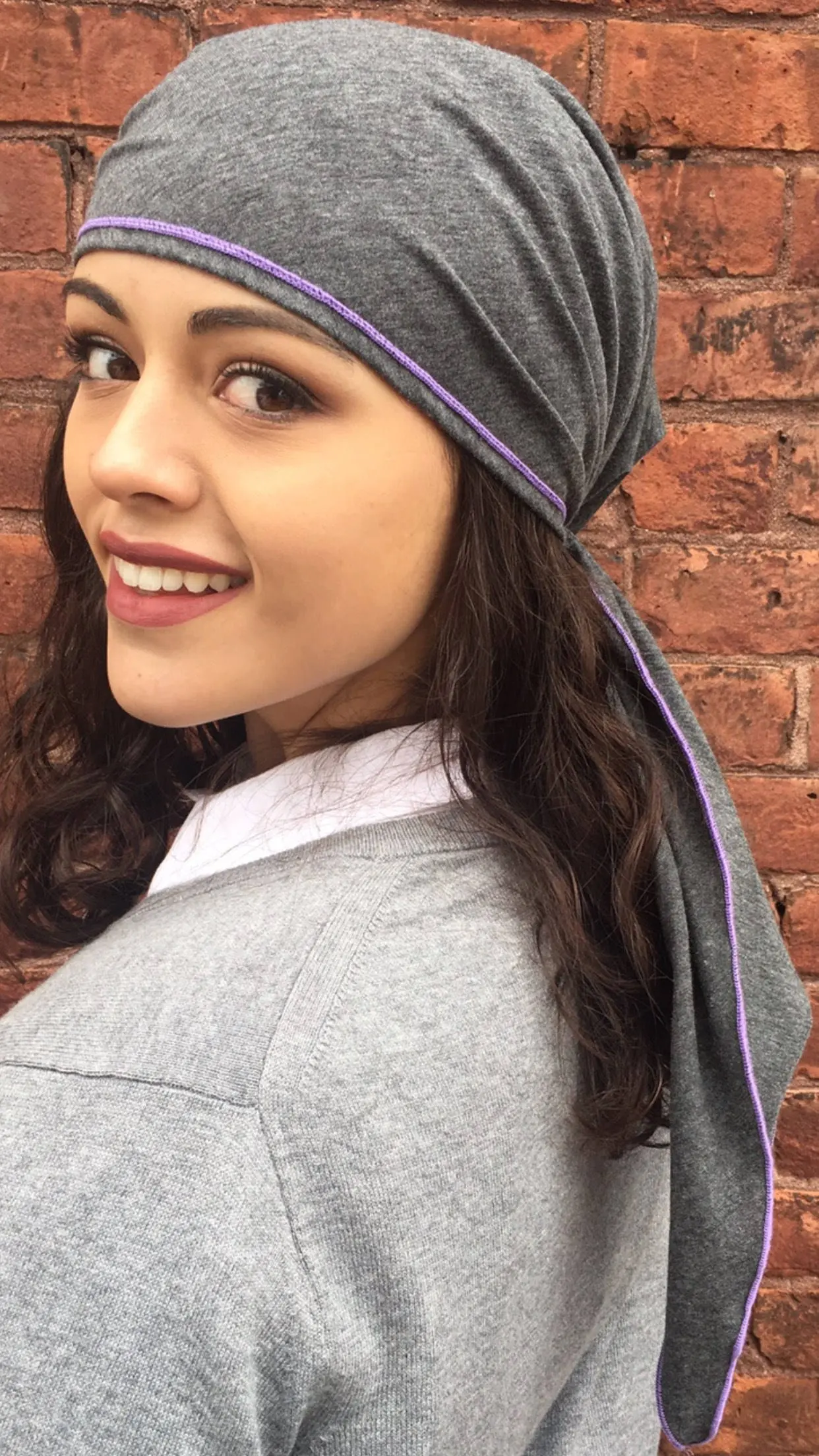 Head Scarf For Women and Children | Casual Sport Hijab | Style Lightweight Activewear | Grey Pre Tied Bandana |Hijab | Durag | Made in USA - image 3