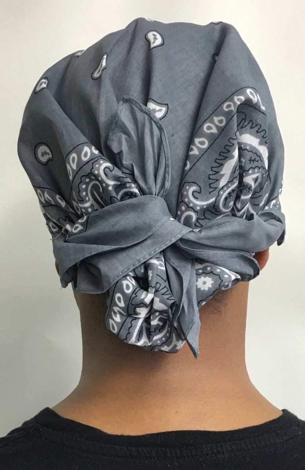 100% Cotton Hat | Tie Back Cap | For Larger Head | Fitted Pre Tied Slip On Bandana Durag Closed At The Back To Conceal Hair - image 2