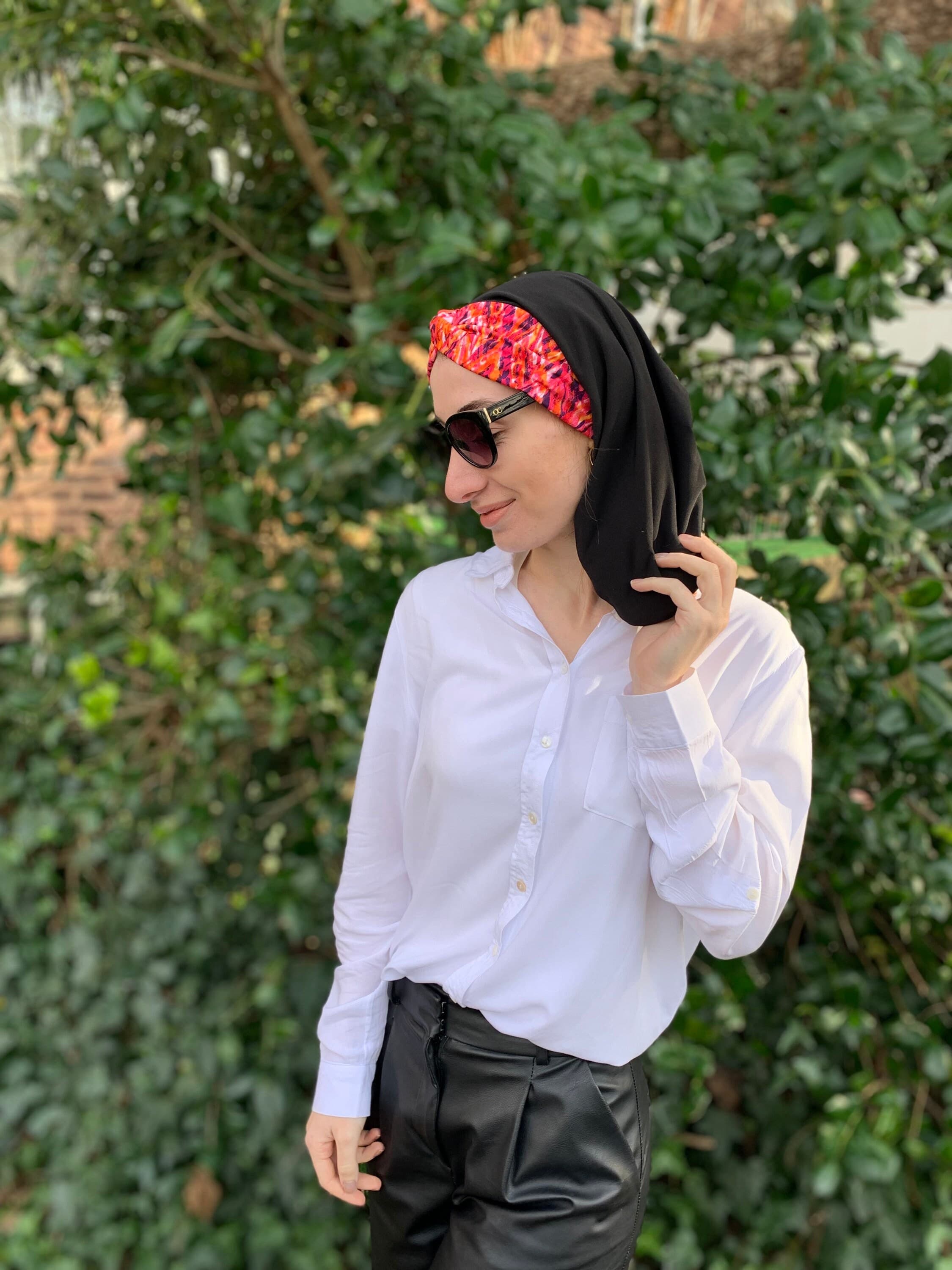 Headcovering Colorful Turban To Cover Your Long or Short Hair | Snood With Height | Hijab For Women | Top Knot Head Covering  | Made in USA - image 4