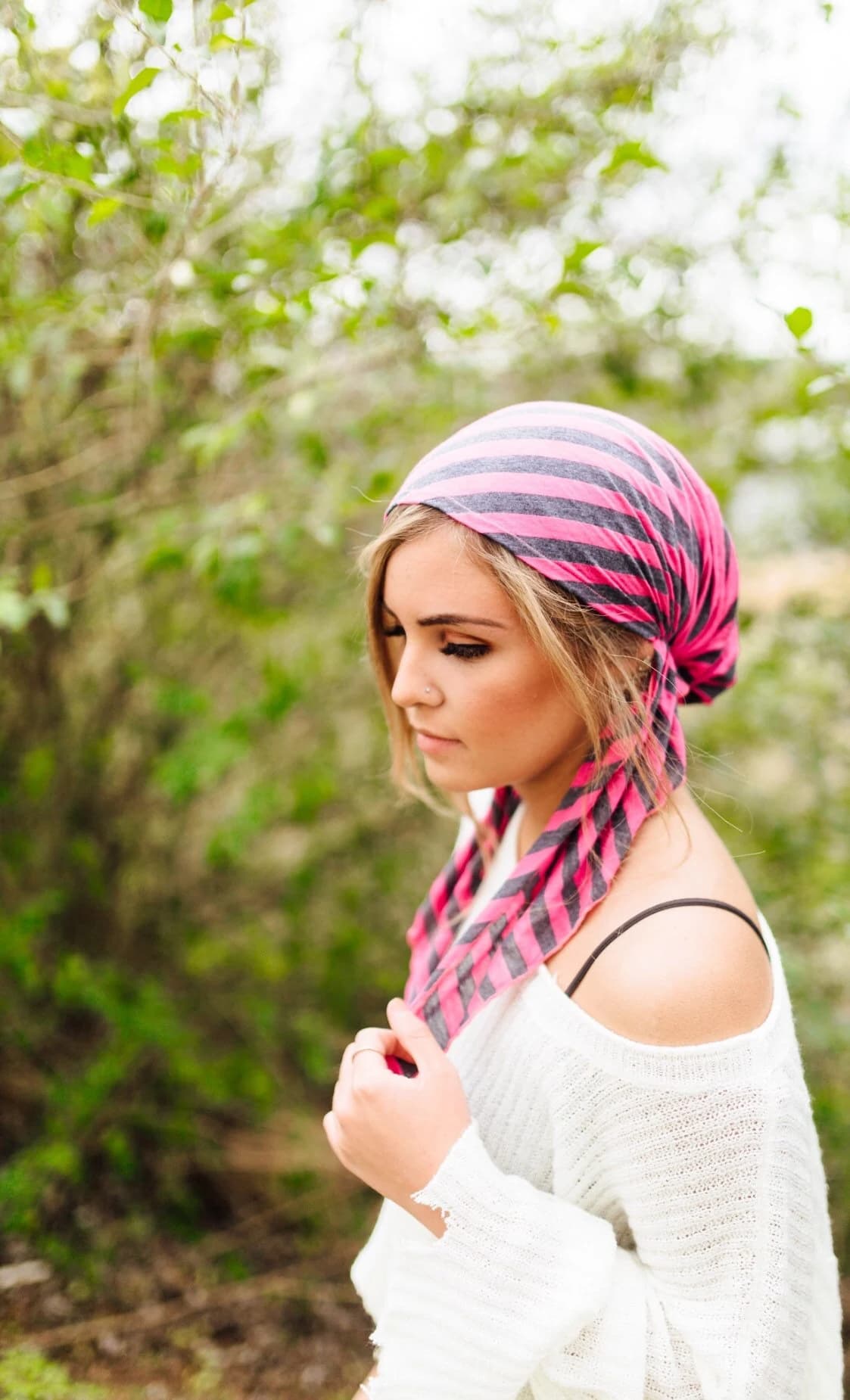 Gift For Nurse Doctor Hospital Patient Pre Tied Bandana Head Wrap Hijab Tichel Durag to Cover and Conceal Hair. Made in USA - image 3
