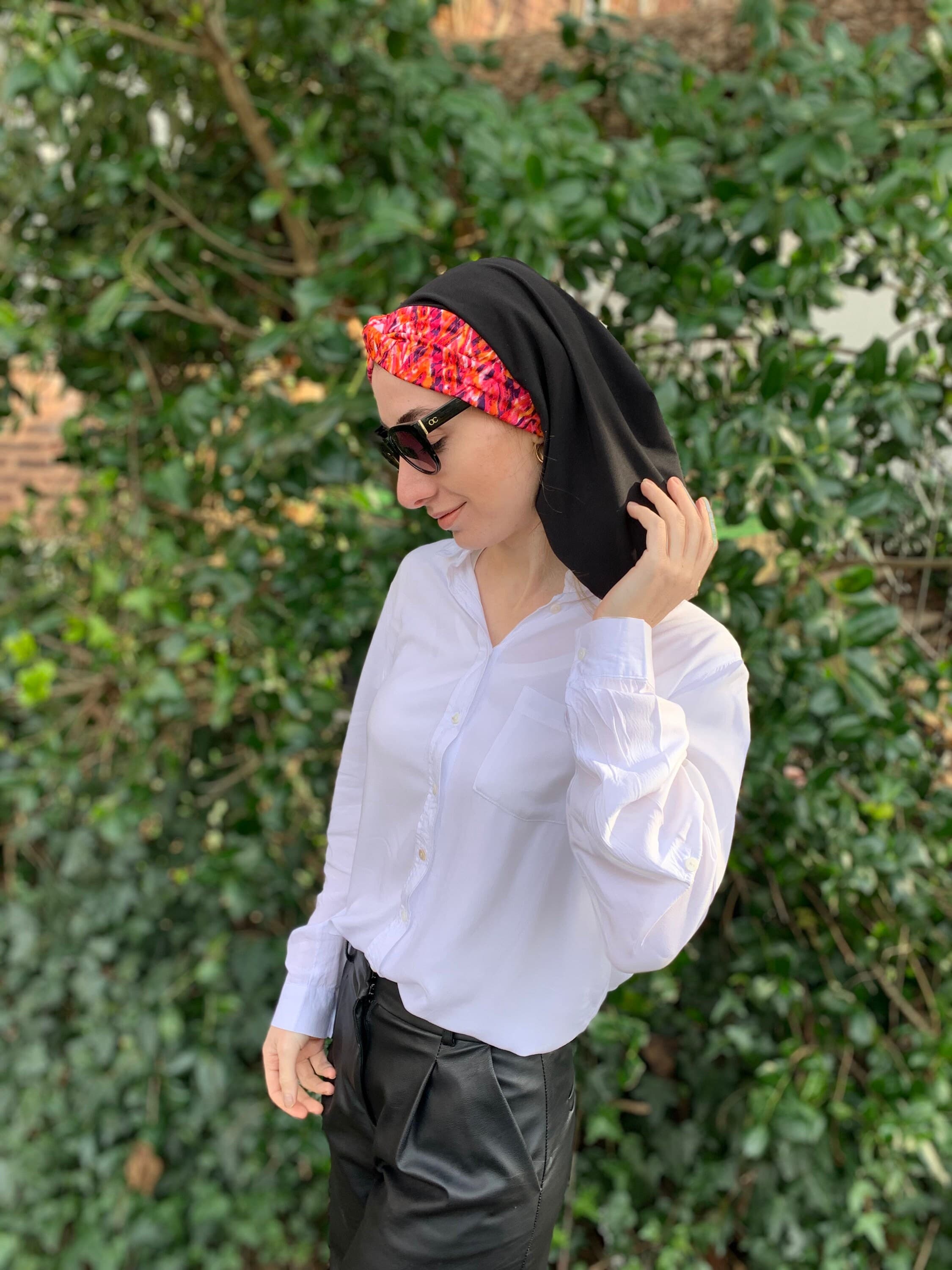 Headcovering Colorful Turban To Cover Your Long or Short Hair | Snood With Height | Hijab For Women | Top Knot Head Covering  | Made in USA - image 3