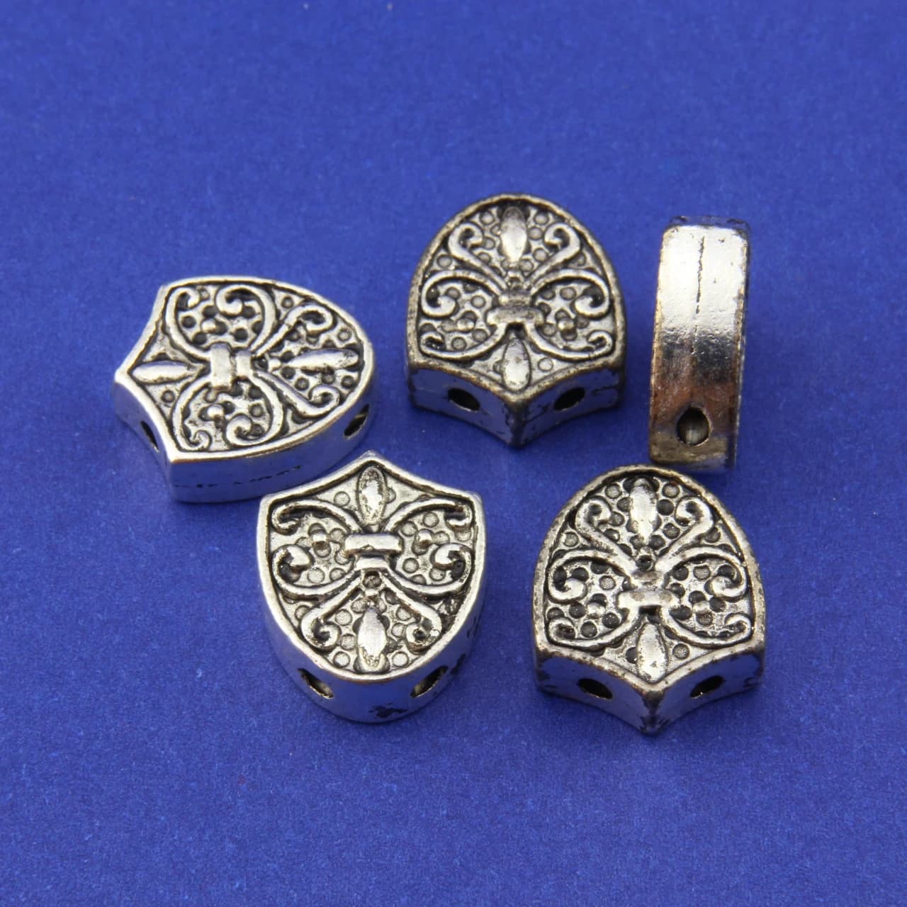 5 pcs triangular fore holes tibet silver to make tasbih, Prayer Beads, 402101