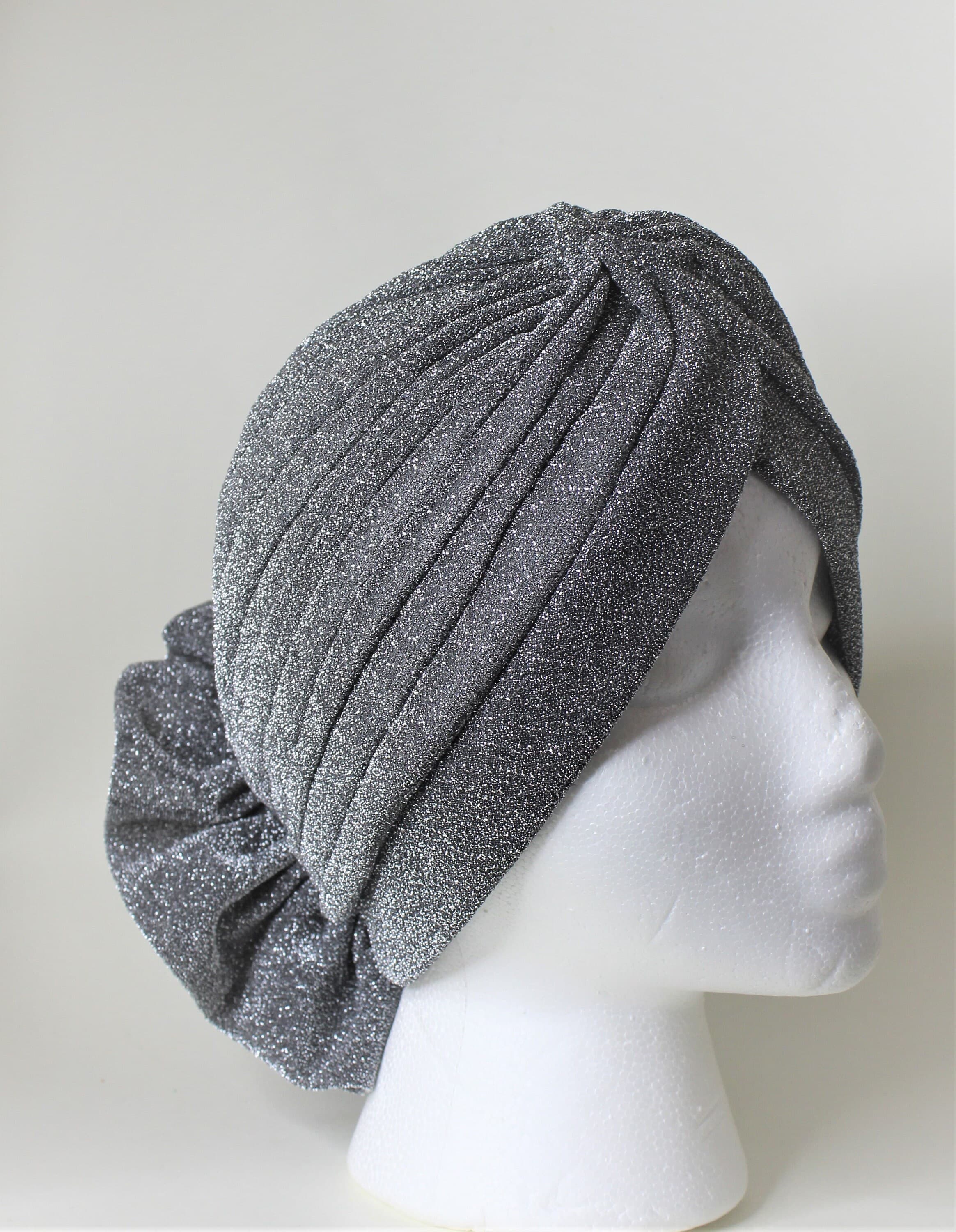 Silver Sparkly Rose Turban, Gatsby Style - image 5