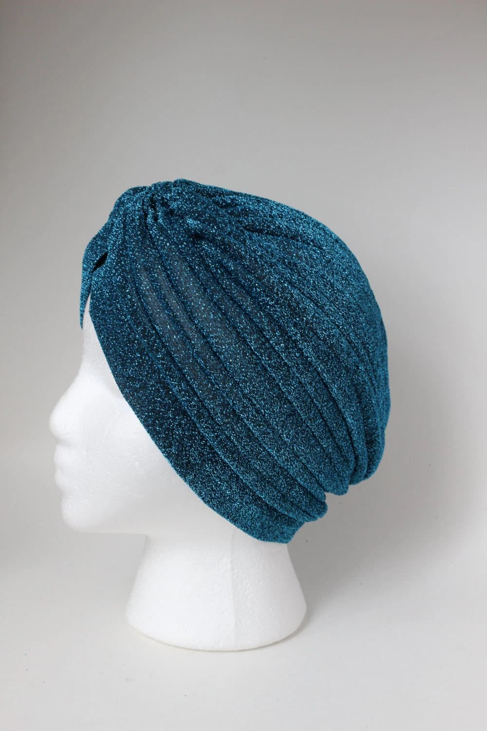 Blue Sparkly Stretch Turban: Full Head Hijab Scarf - image 5