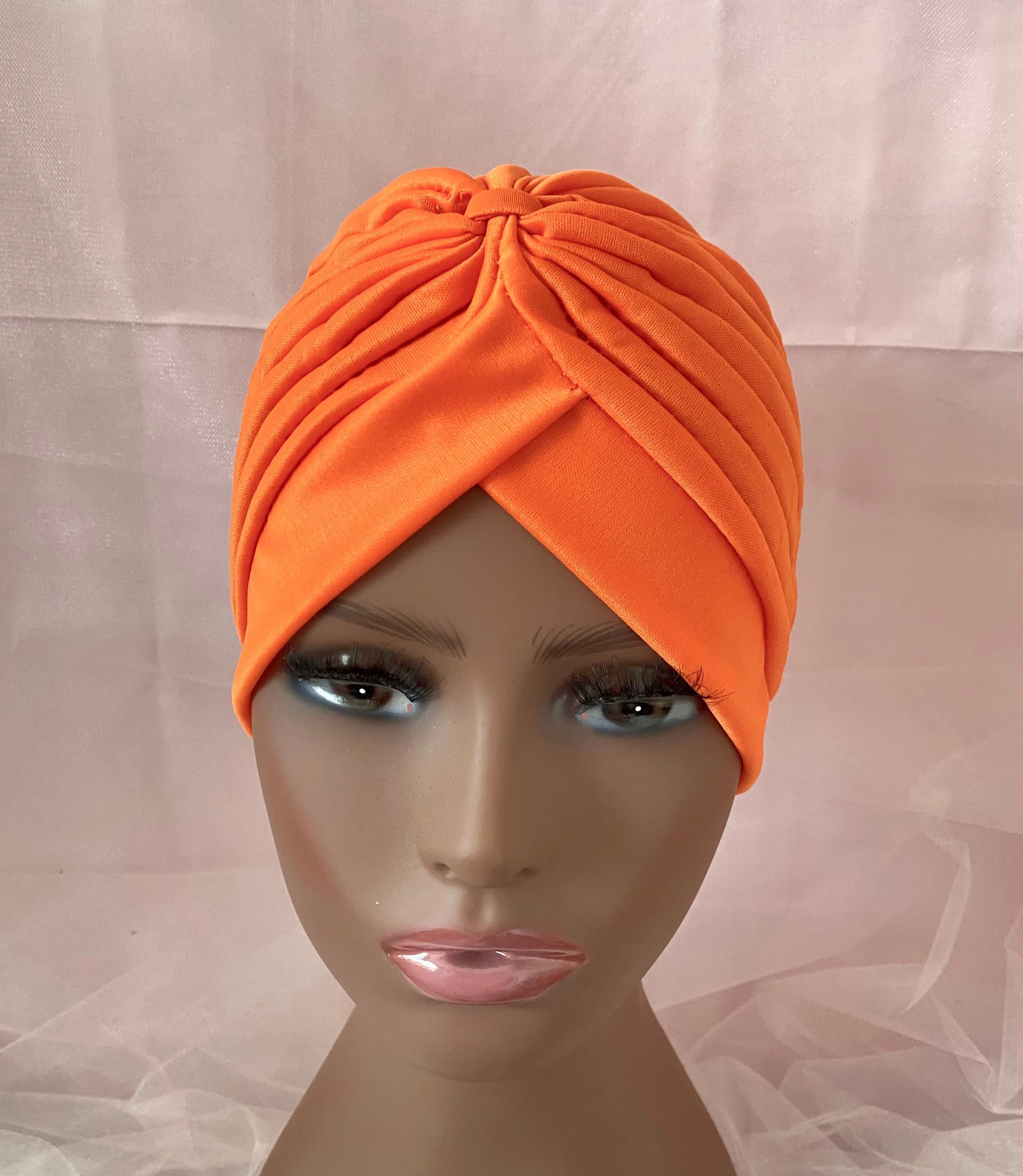 Orange Fashion Turban: Glamorous Classy Headwear