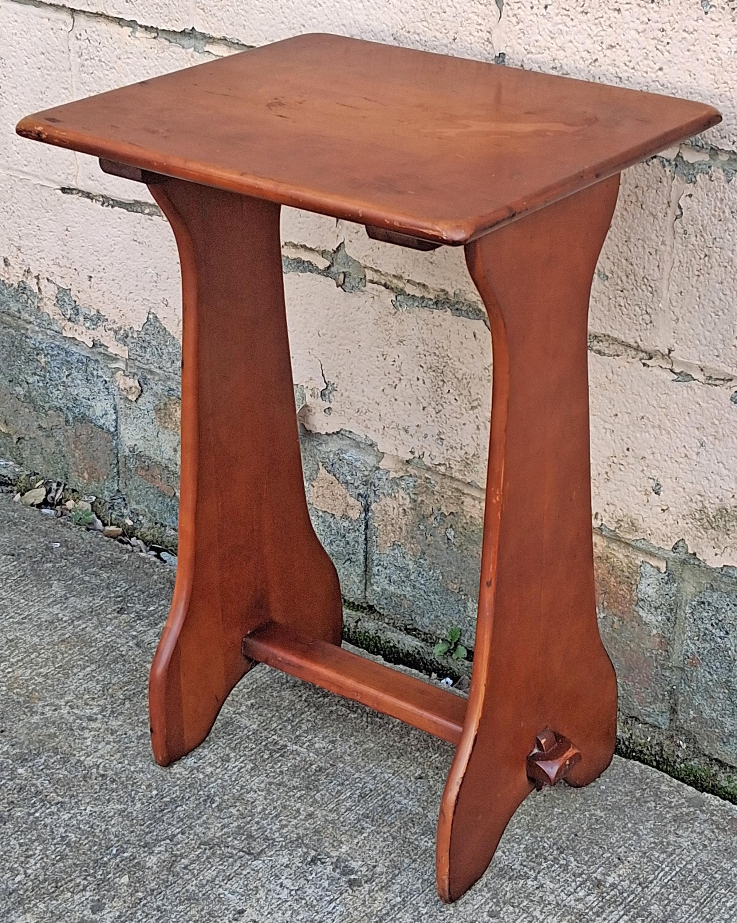 Antique Vintage Old Reclaimed Salvaged SOLID Carved Maple Wood Wooden Neo-Classical Side End Hall Accent Foyer Sofa Lamp Table Stand - image 4