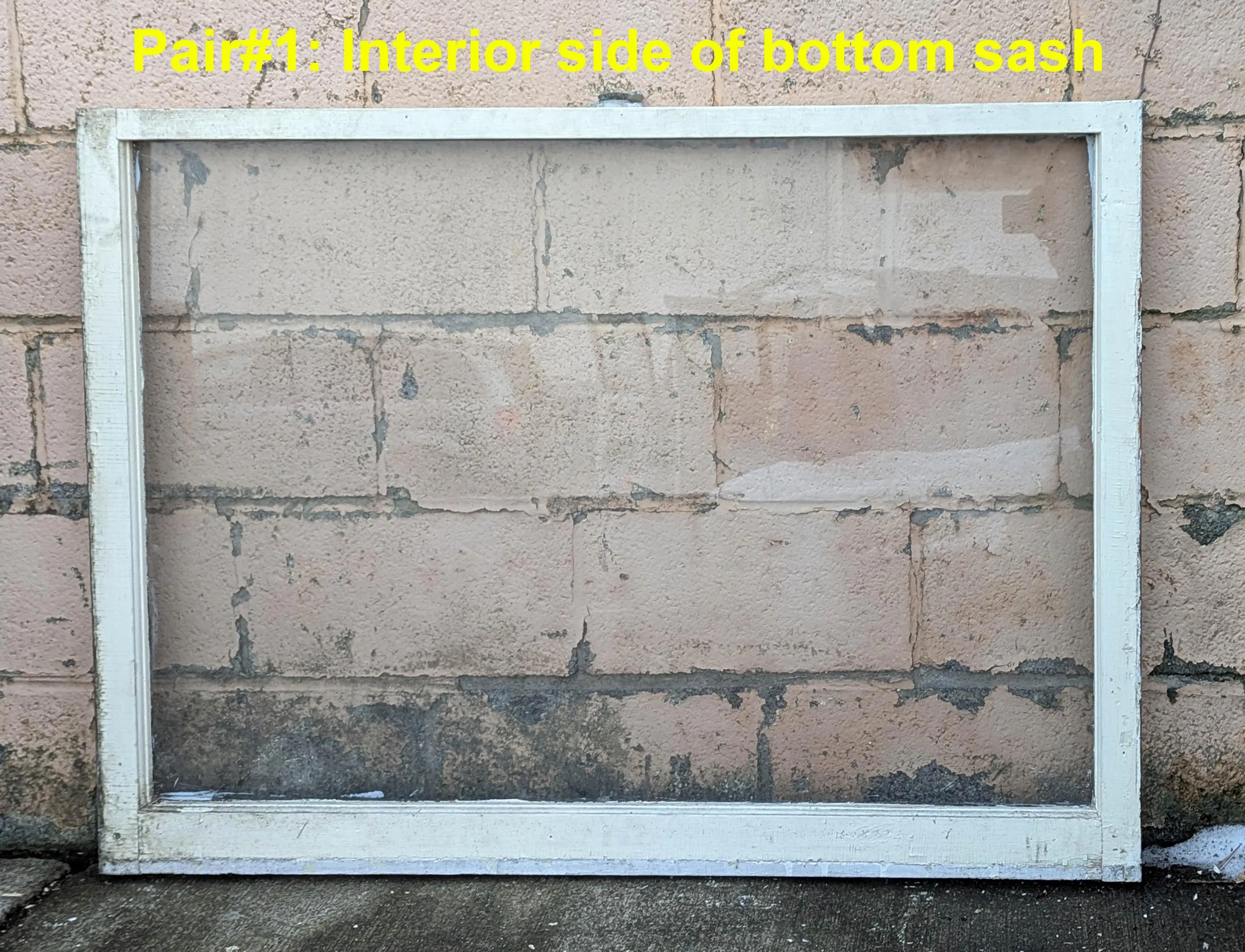 2 available Pair of 48"x66" Antique Vintage Old Reclaimed Salvaged SOLID Wood Wooden Double Hung Sash Windows Wavy Glass Lites - image 3