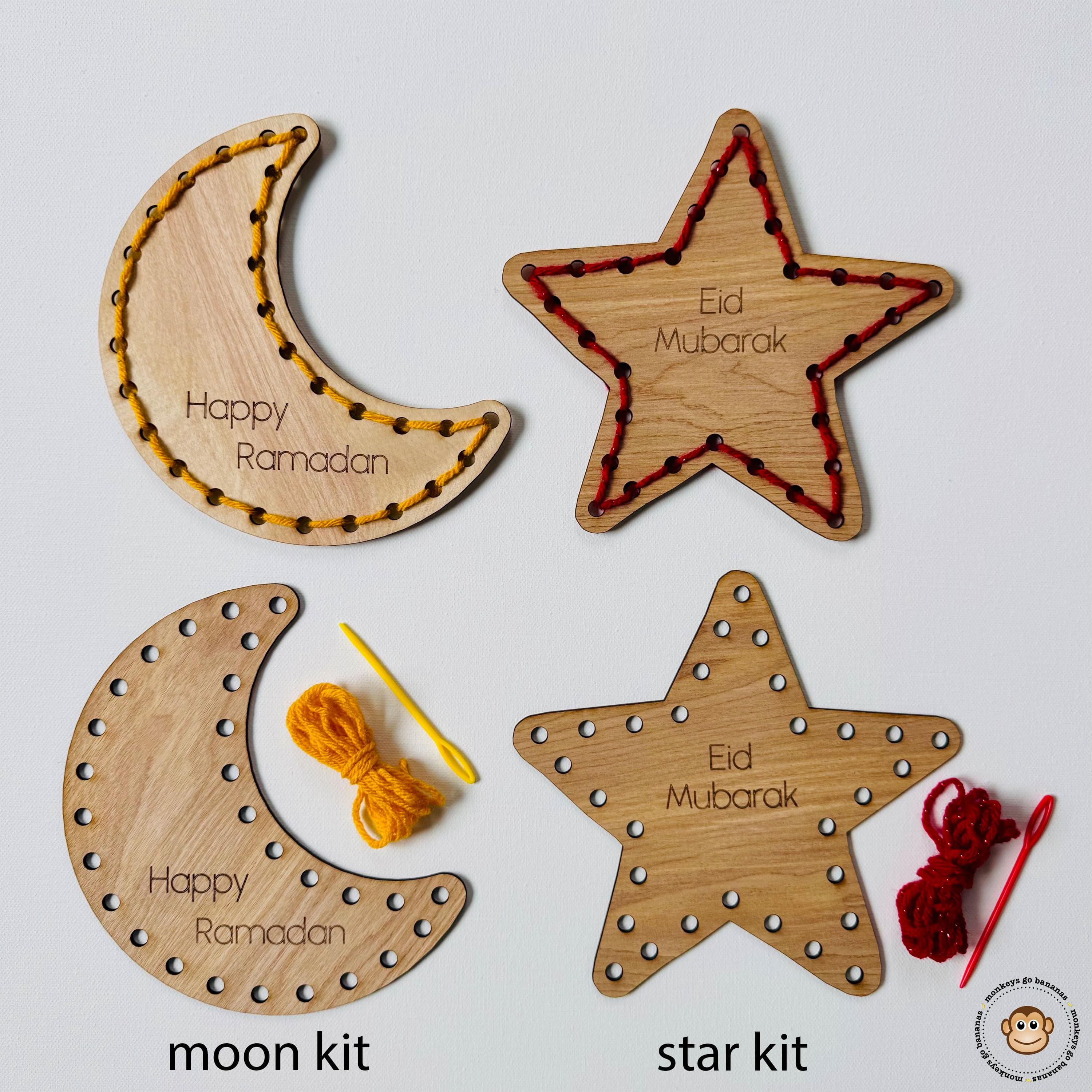 Moon & Star Embroidery Kit – Personalized text - Ramadan/Eid Kids Craft - image 3